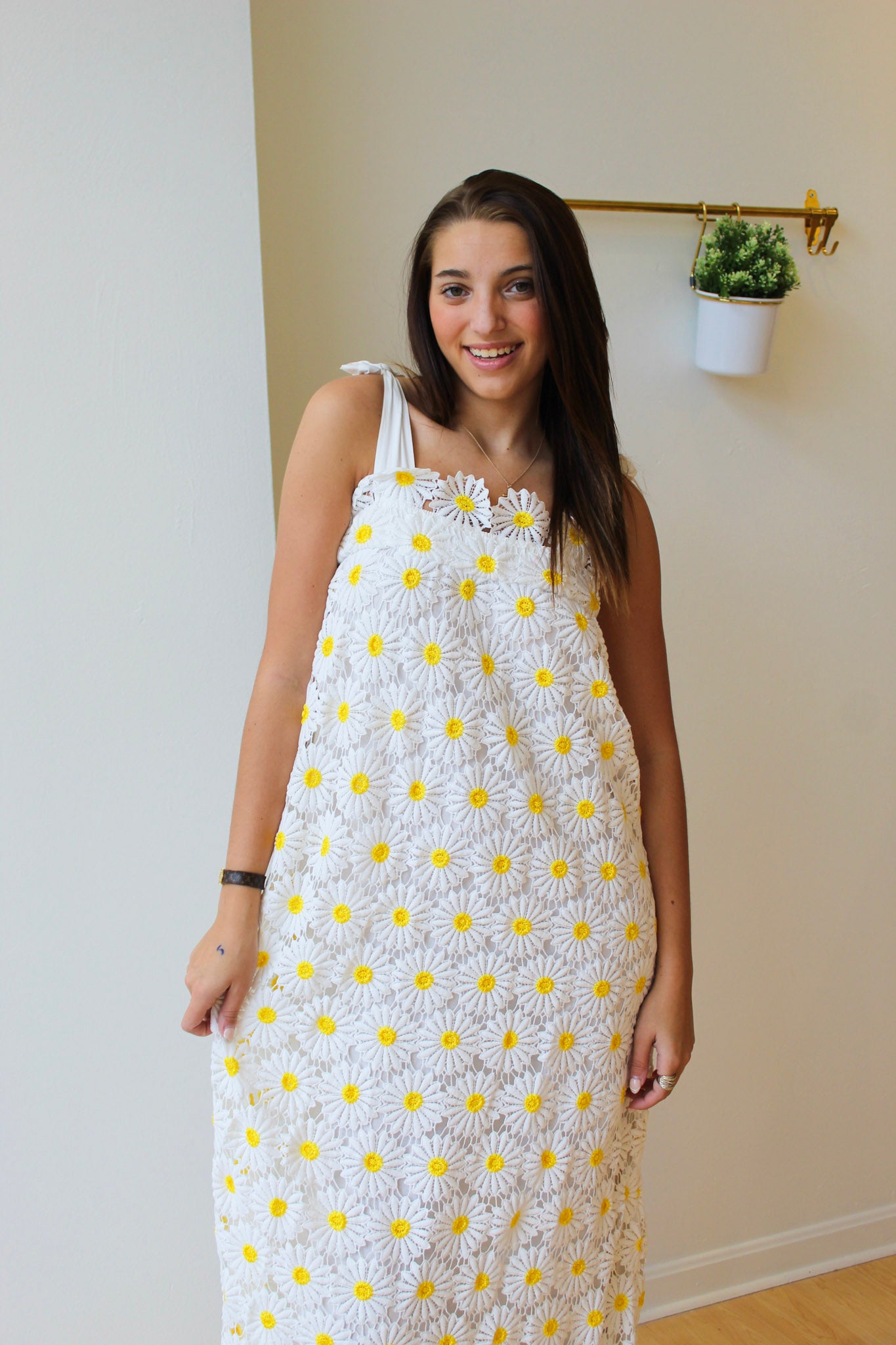 Daisy Tie Strap Midi Dress