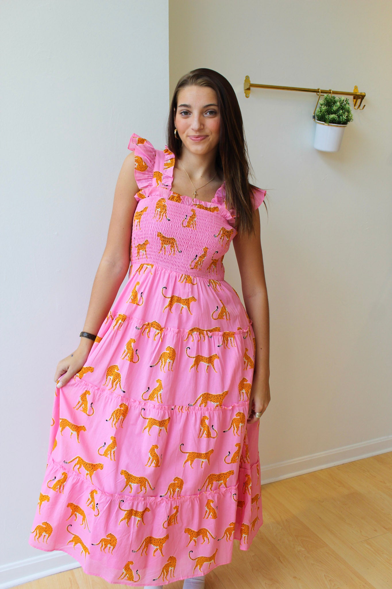 Cleo Ruffle Strap Midi Dress