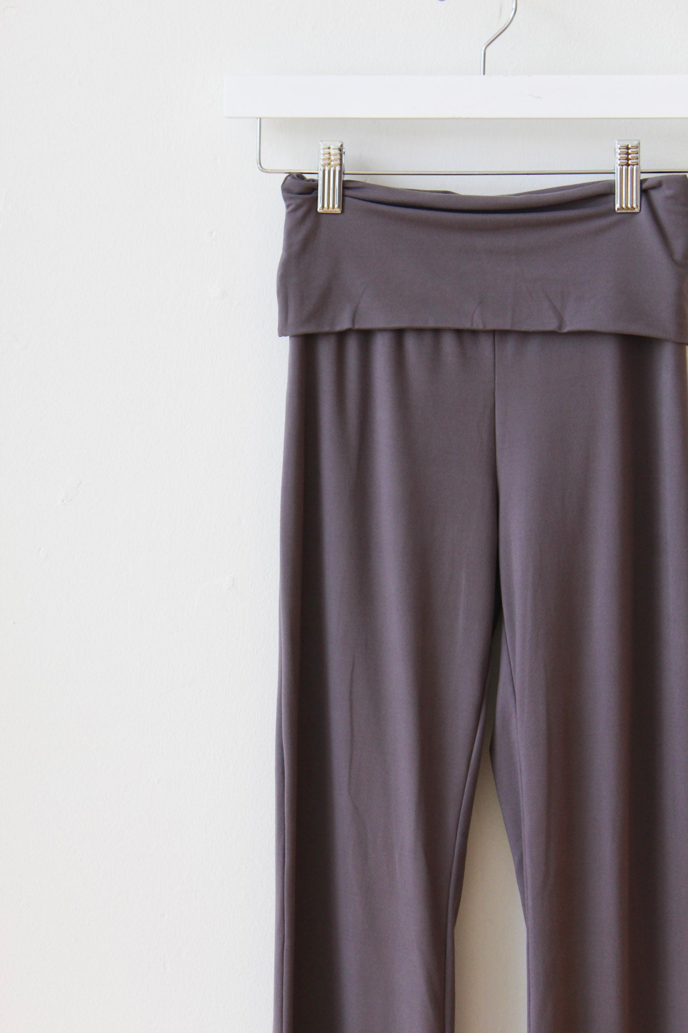 Charcoal Foldover Flare Pants