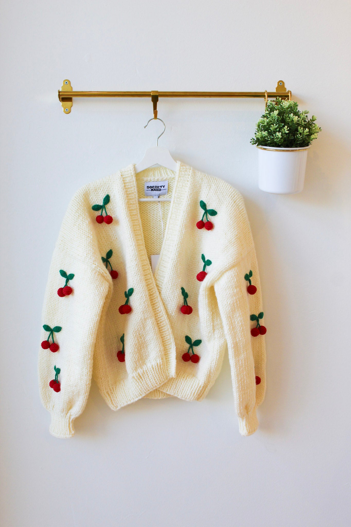Handmade Cherry Open Cardigan