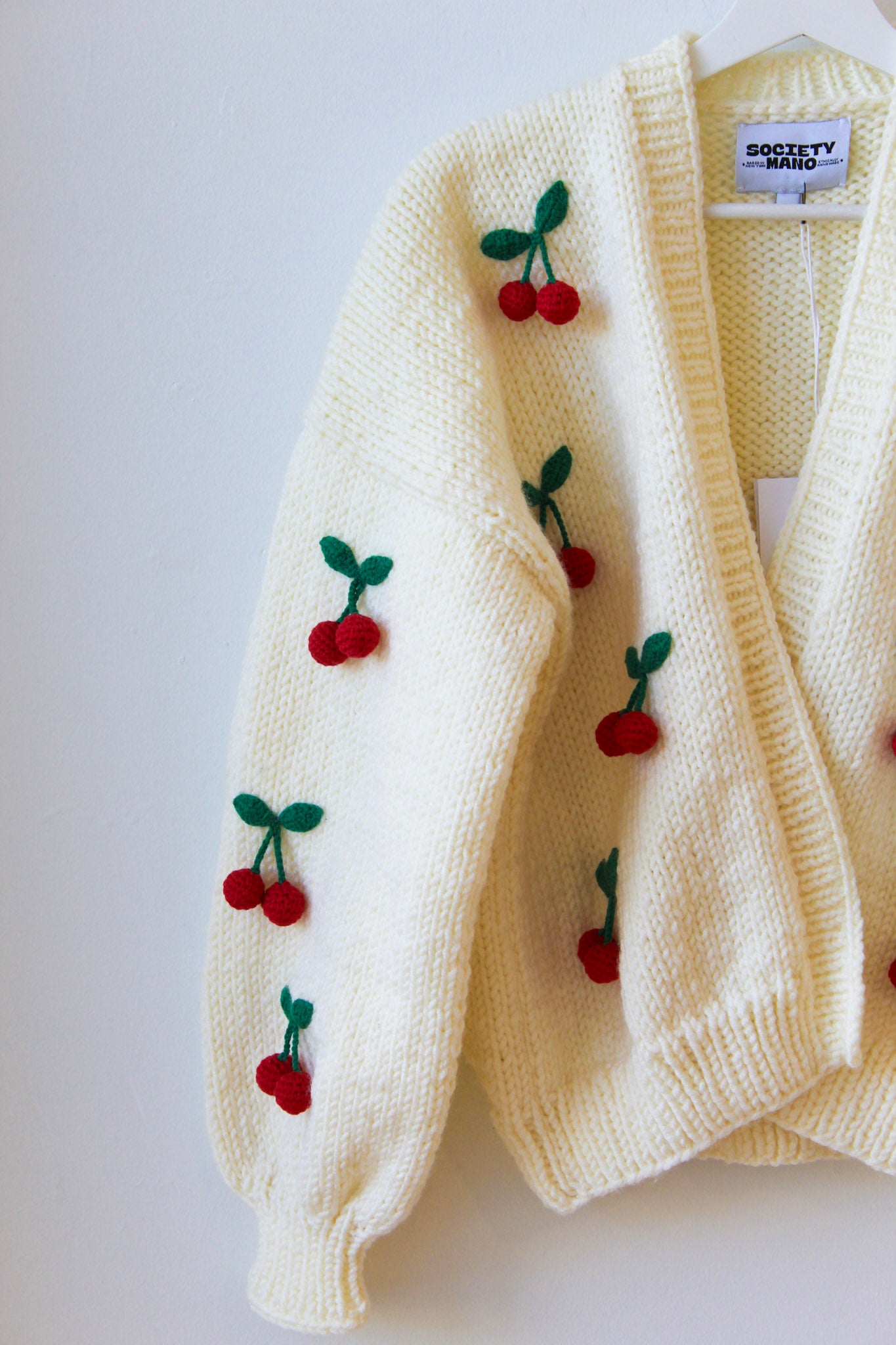 Handmade Cherry Open Cardigan