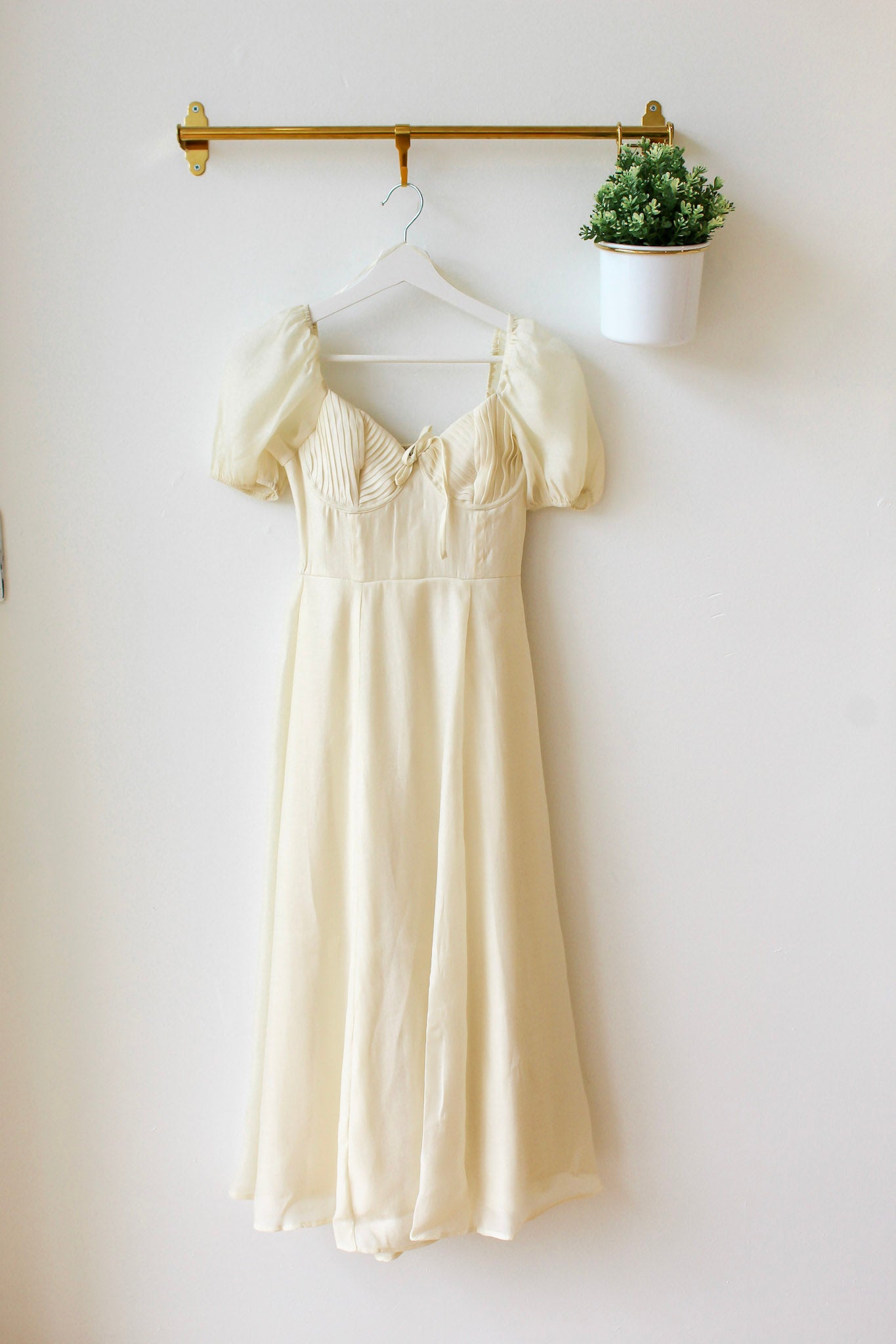 Simone Puff Sleeve Dress - Vanilla Cream