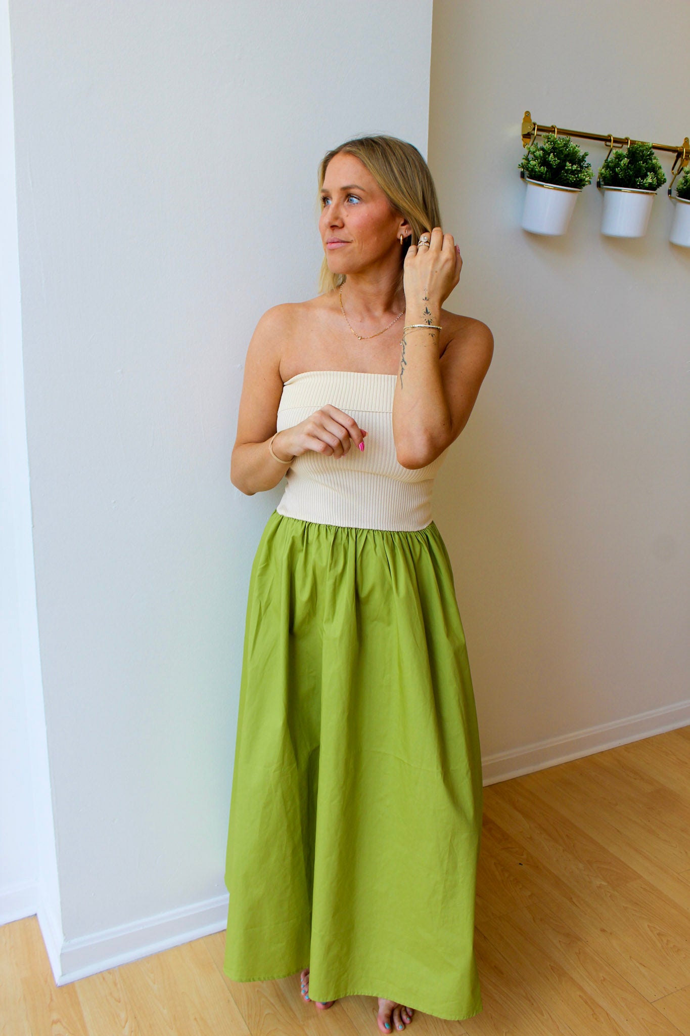 Key Lime Pie Strapless Dress
