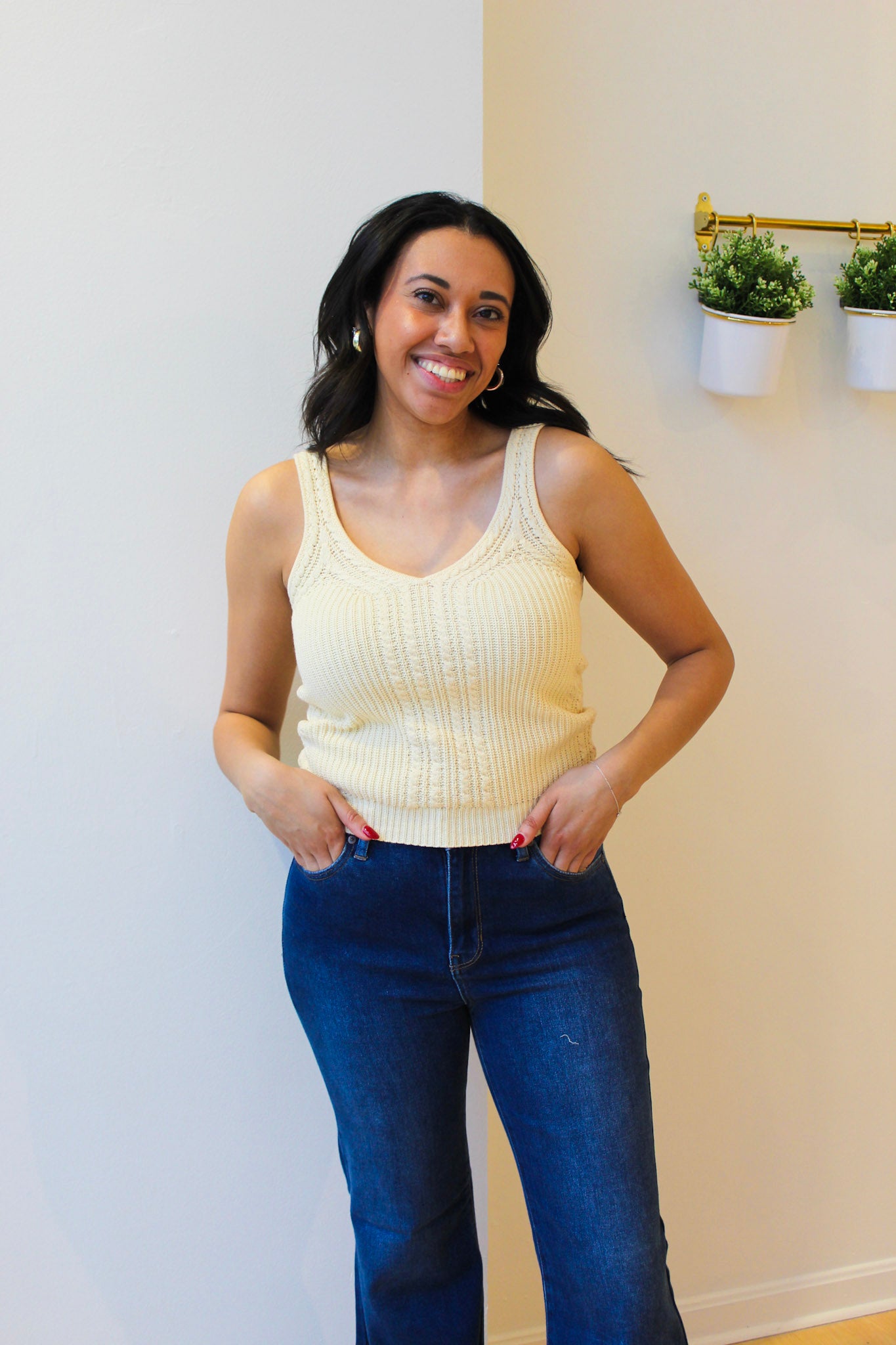 Lyam Knit Tank - Ecru