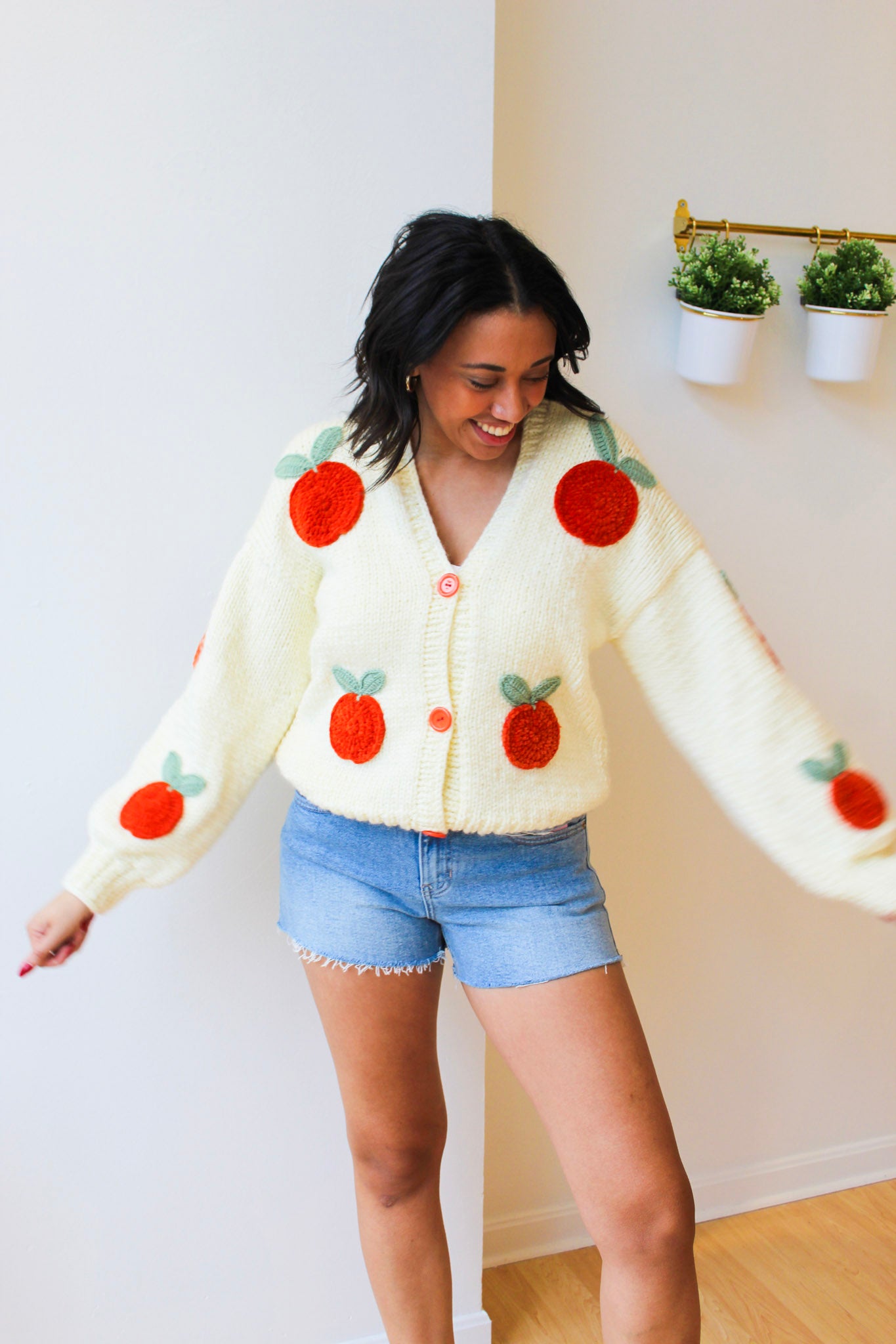 Handmade Peach Cardigan