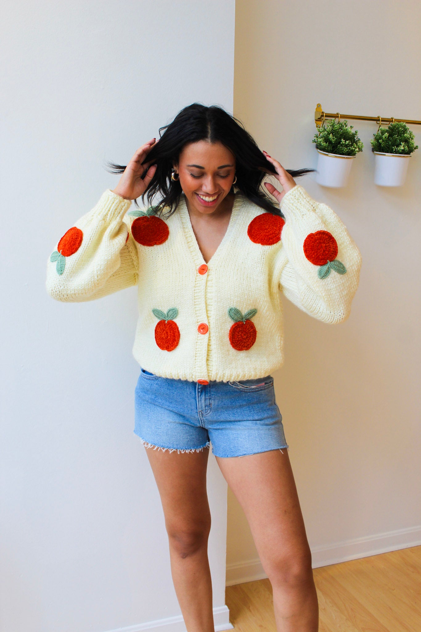 Handmade Peach Cardigan