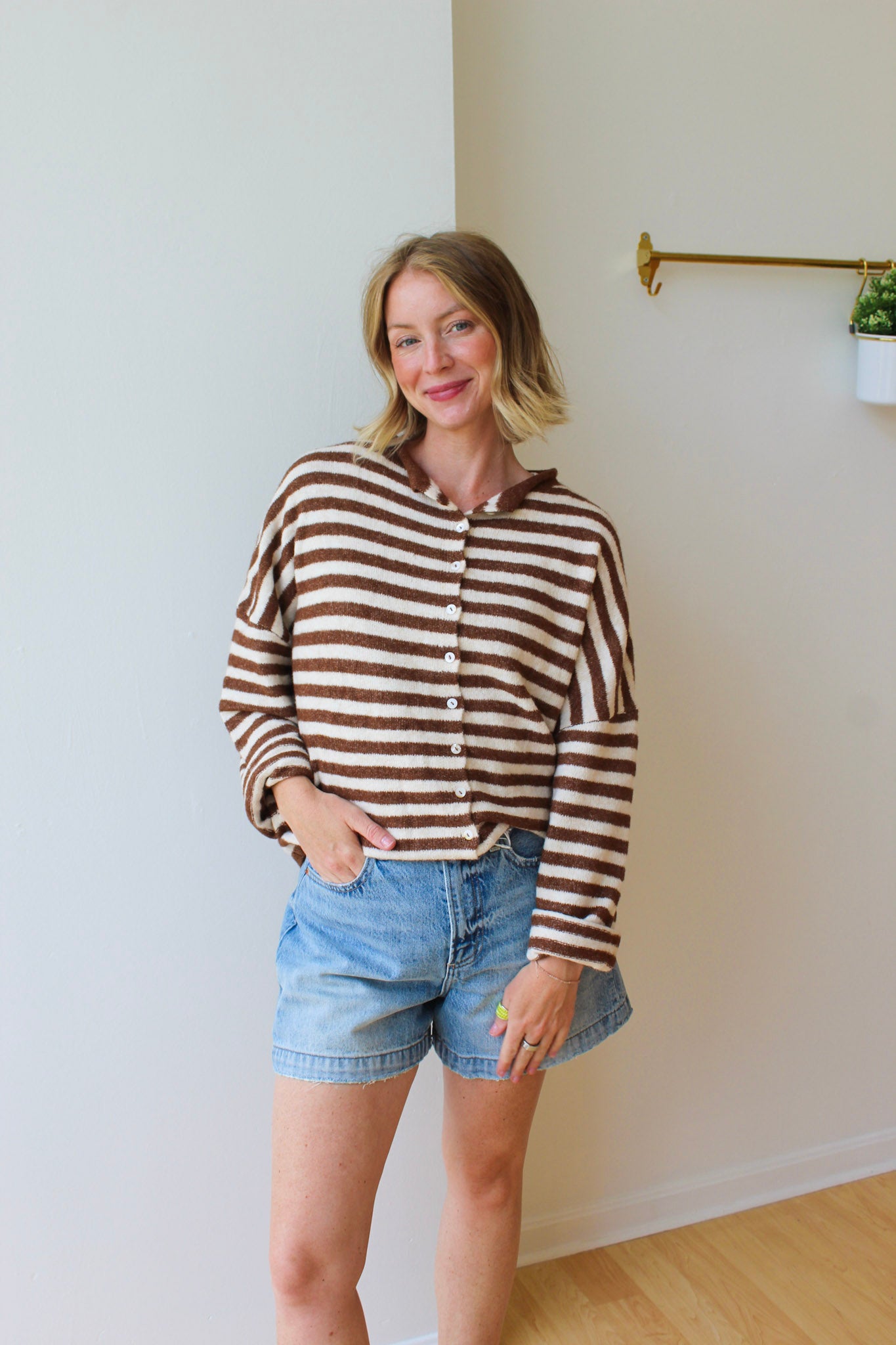 Chocolate Striped Piper Cardigan