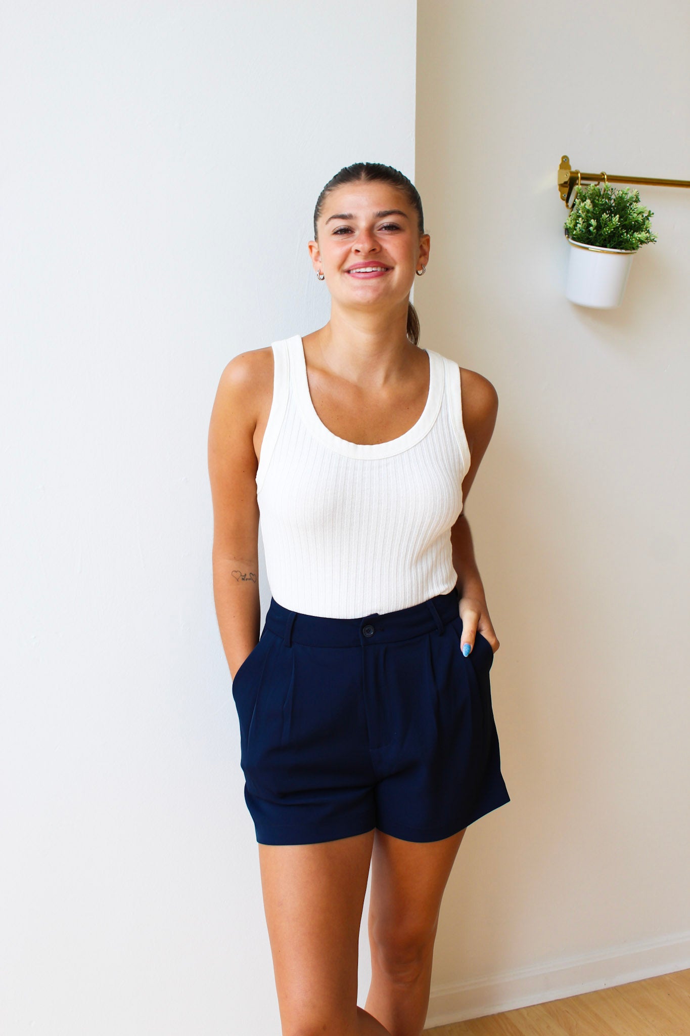 Cooper Sweater Rib Tank - White