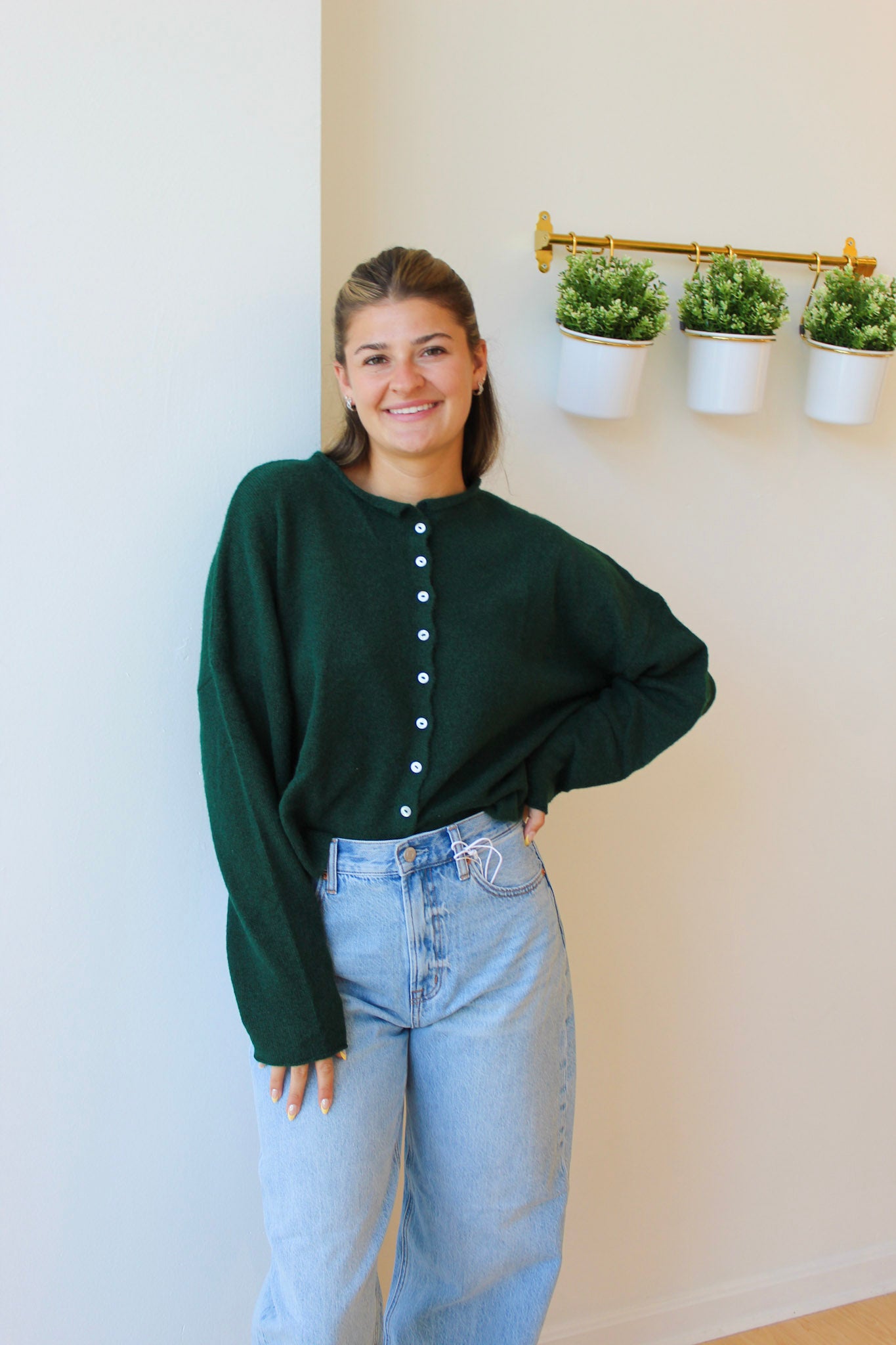Forest Green Piper Cardigan