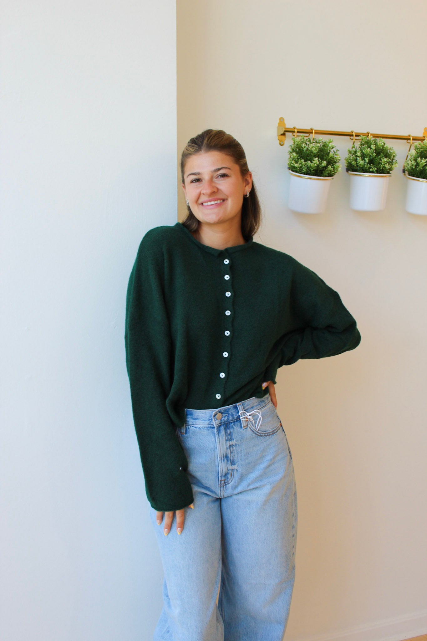 Forest Green Piper Cardigan