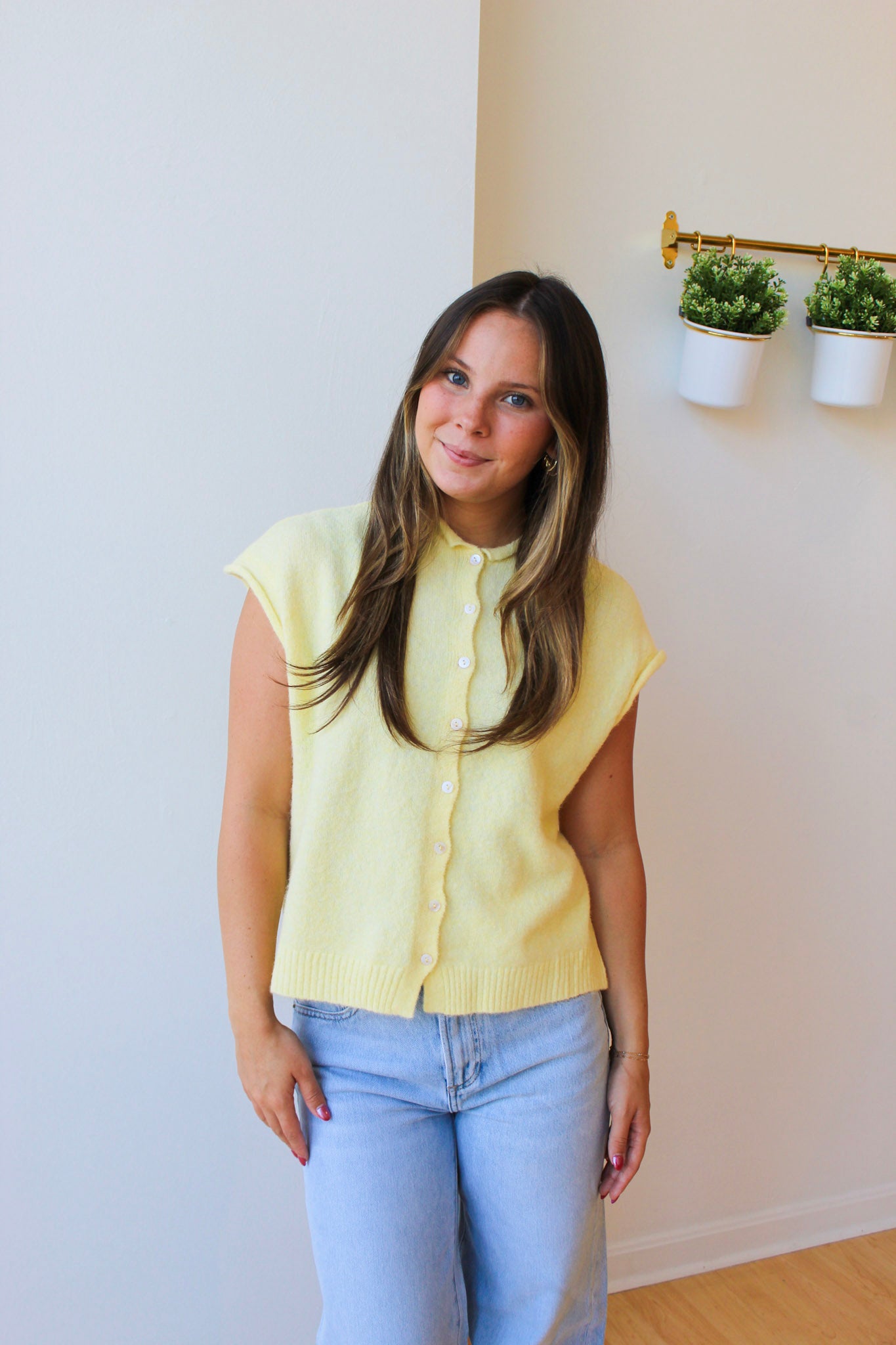 Piper Cardigan Vest - Butter