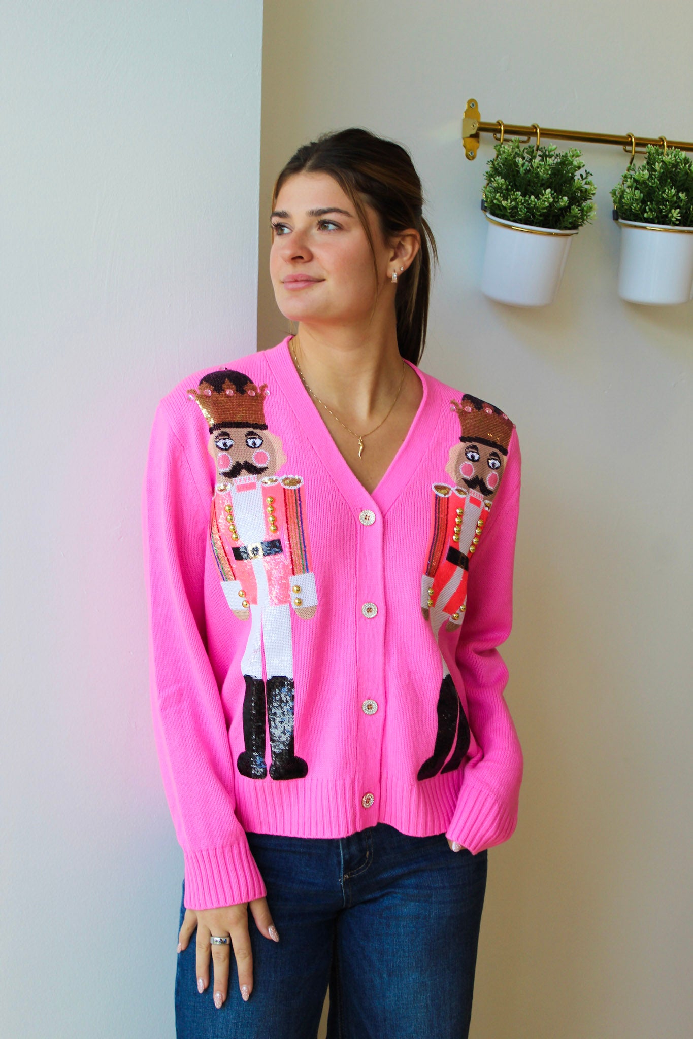 Queen of Sparkles Pink Nutcracker Cardigan