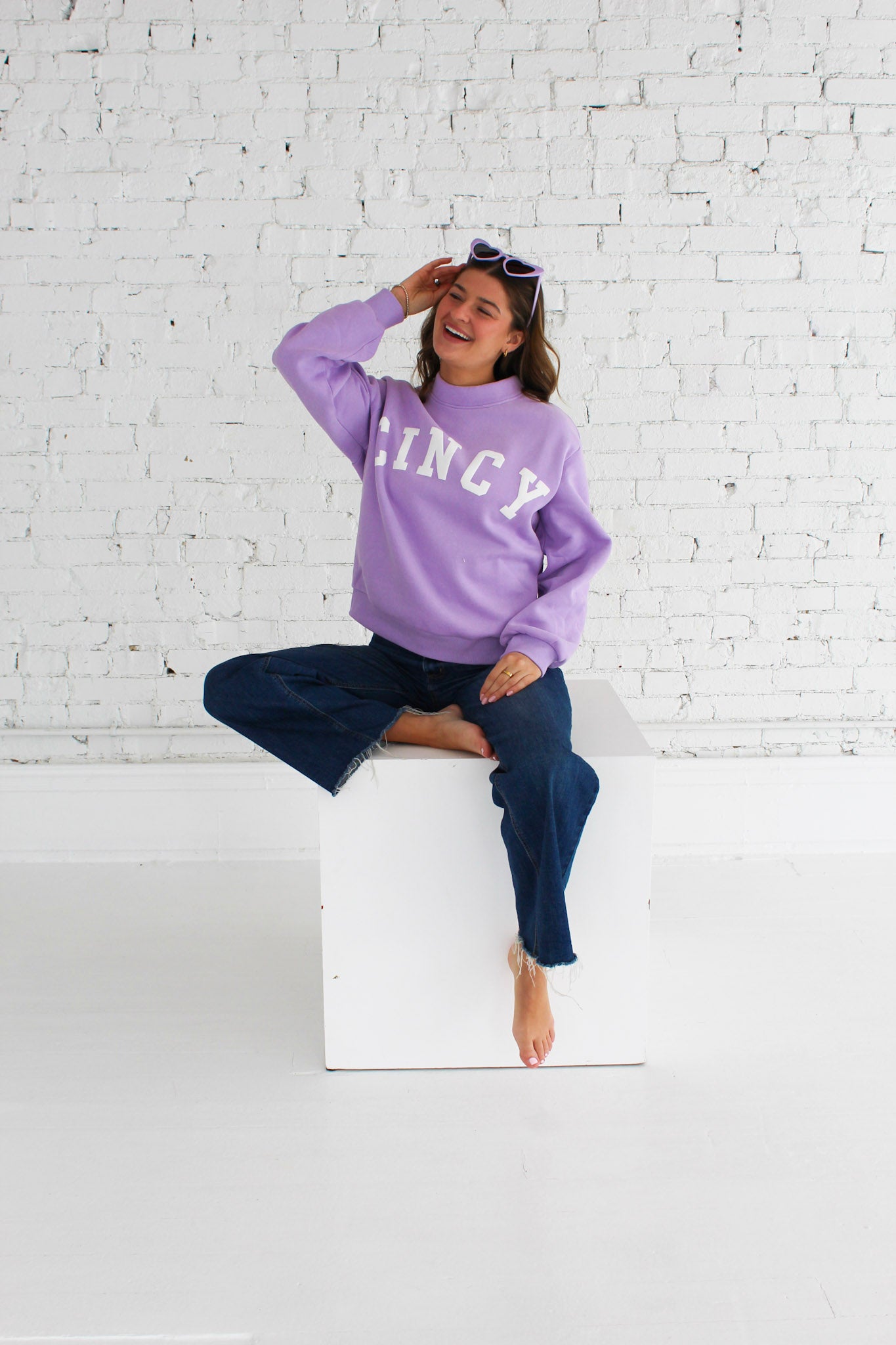 Cincy Mockneck - Lavender/White