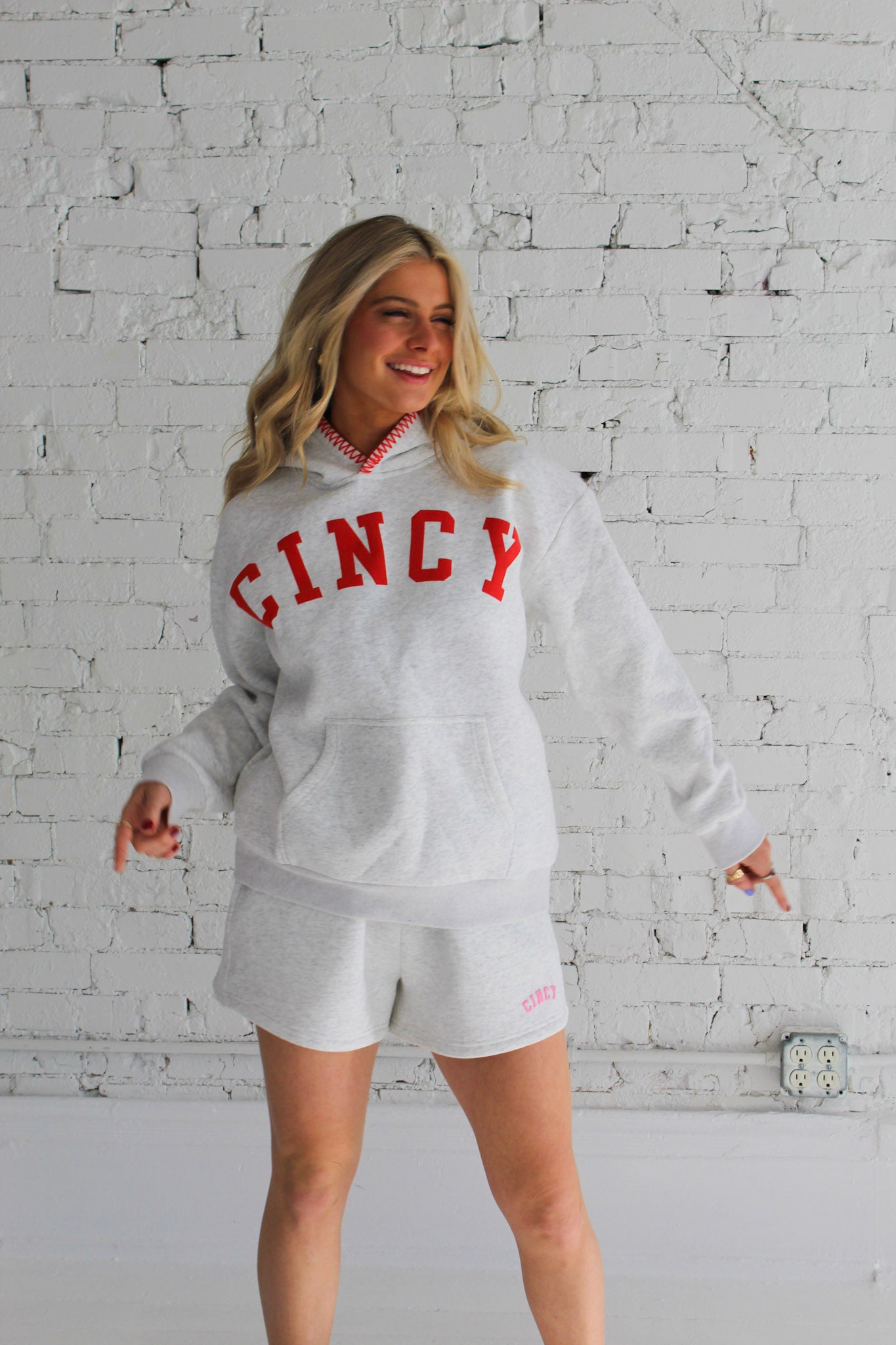 Cincy Stitch Hoodie - Red (PREORDER)