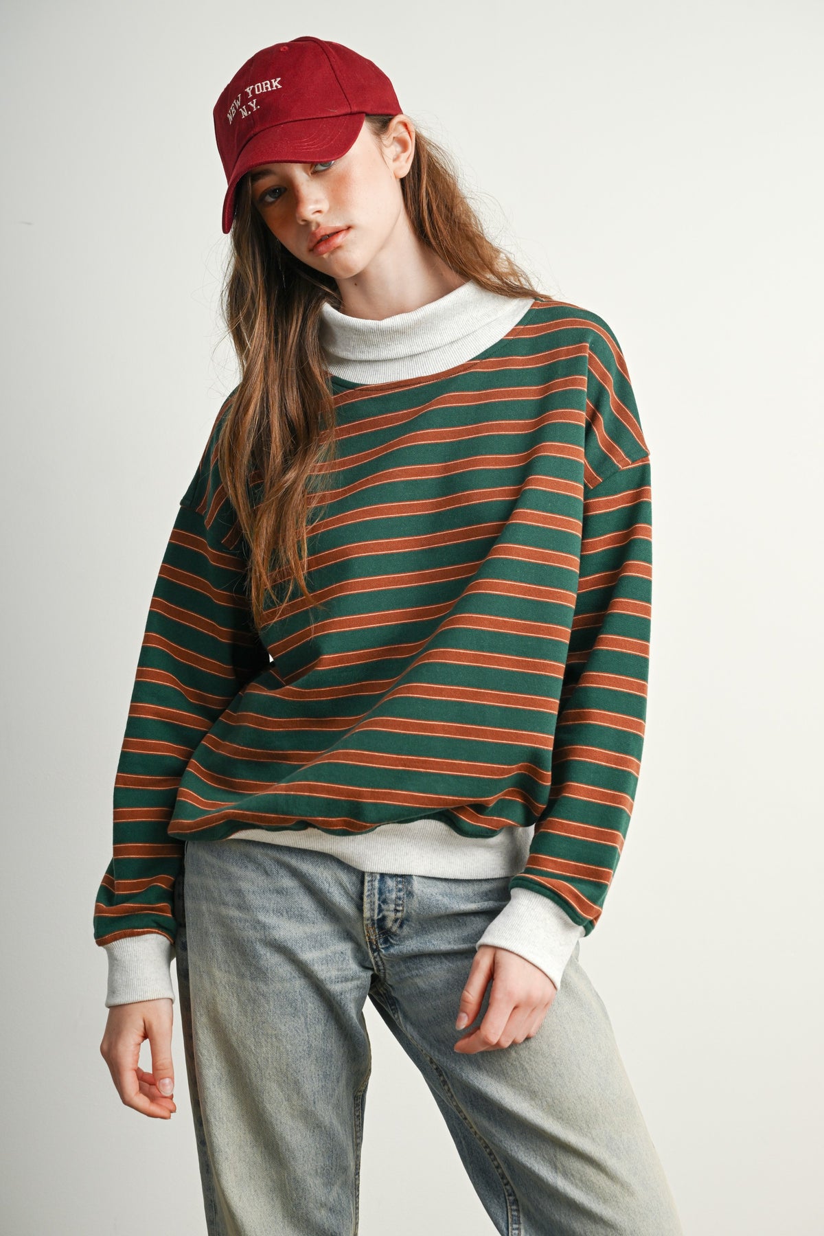 Rowan Stripe Mockneck