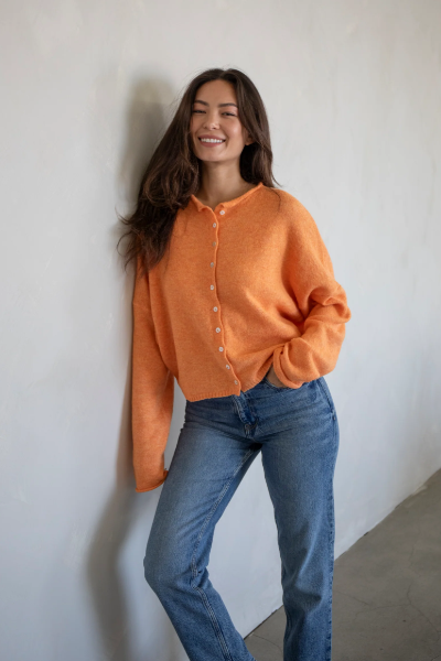 Orange Piper Cardigan