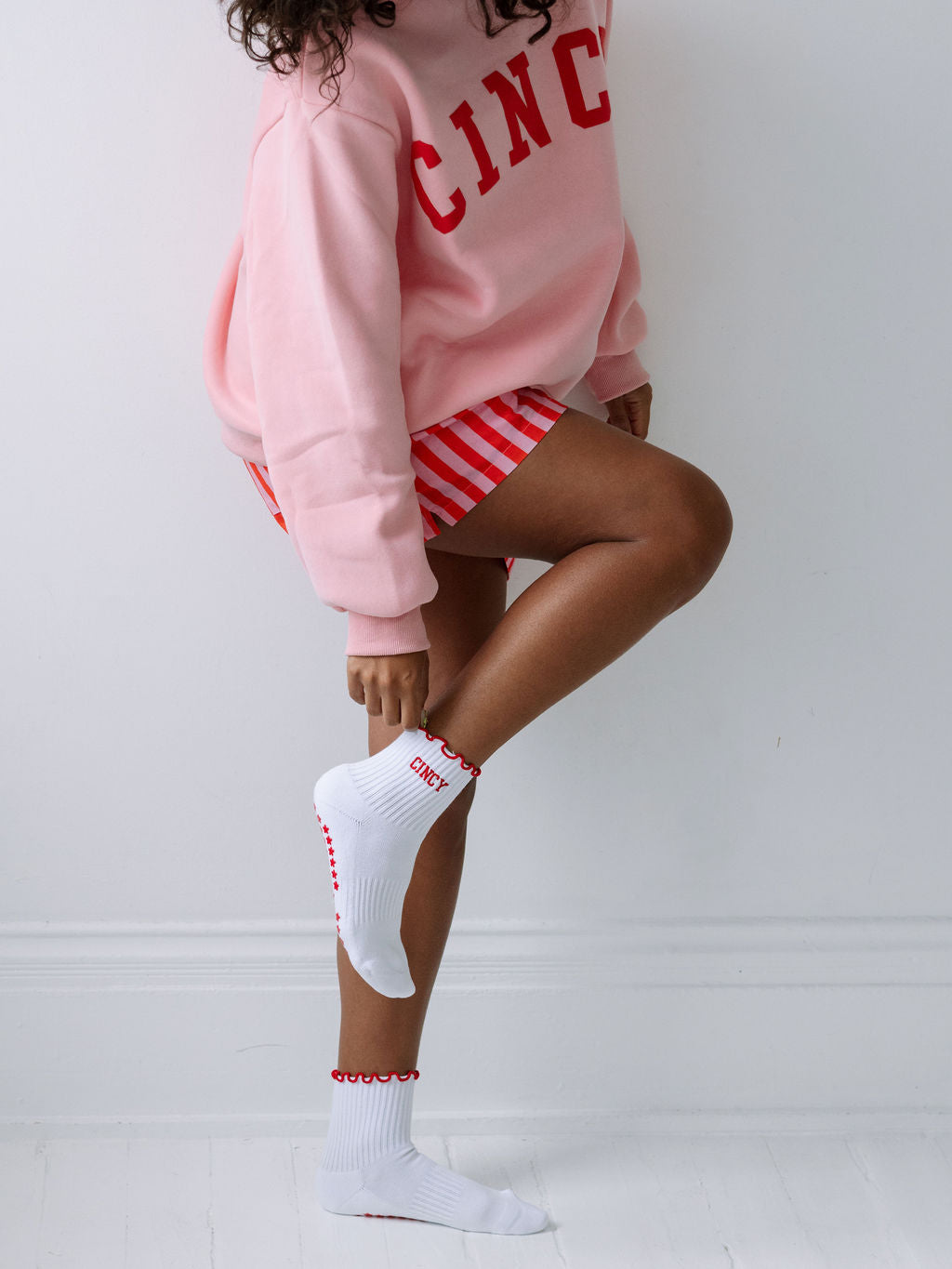 Cincy Mockneck - Baby Pink/Red