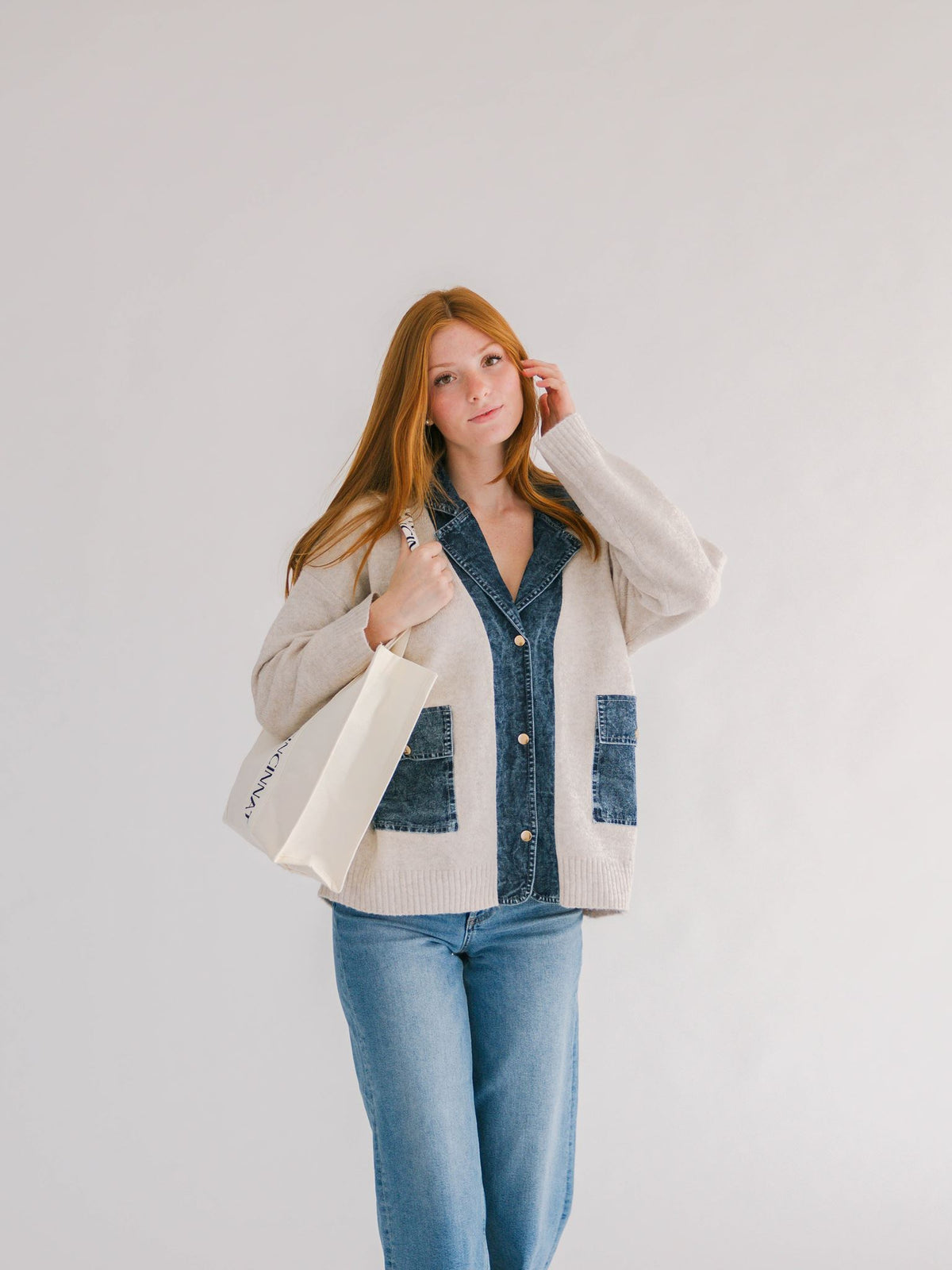 Sara Oatmilk Denim Jacket