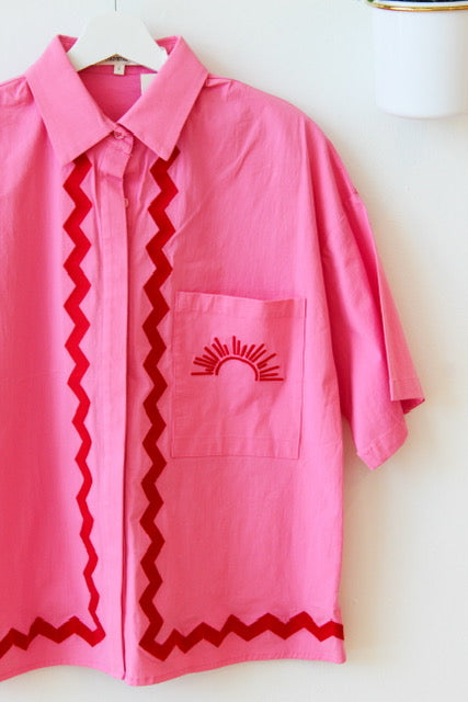 Pink Sunburst Top