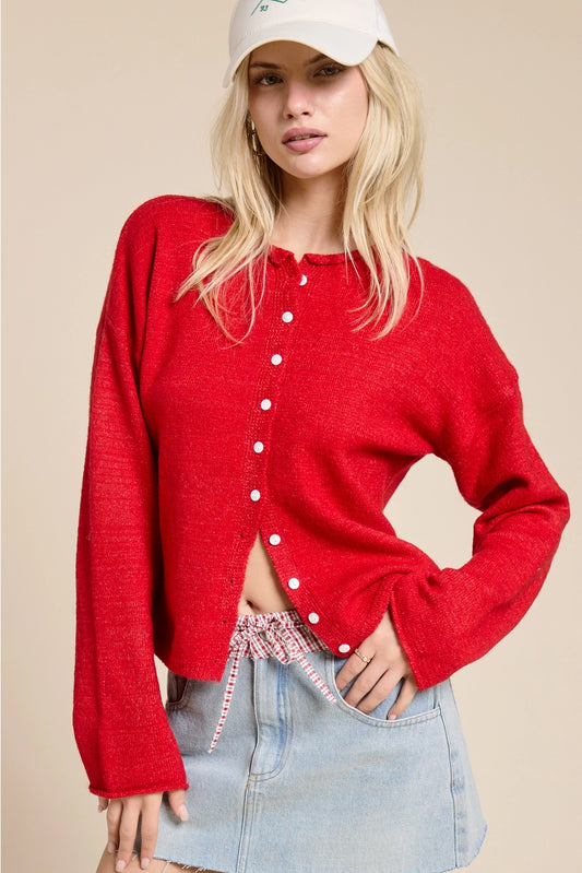 Red Piper Cardigan