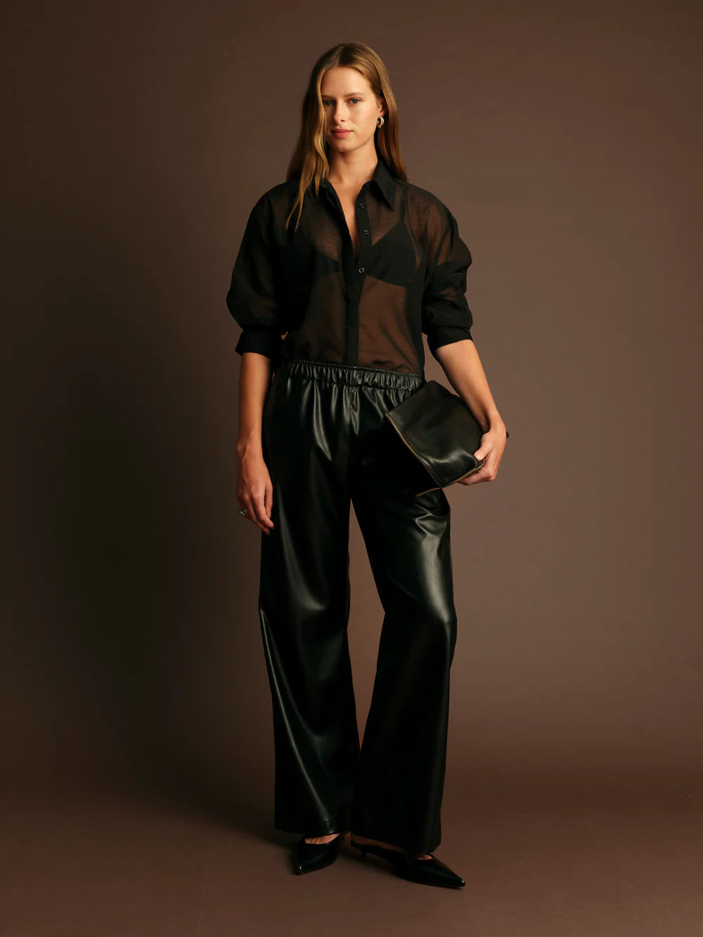 Dante Vegan Leather Pants - Black