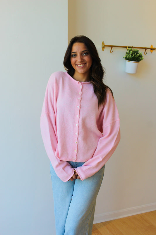 Piper Cardigan - Baby Pink