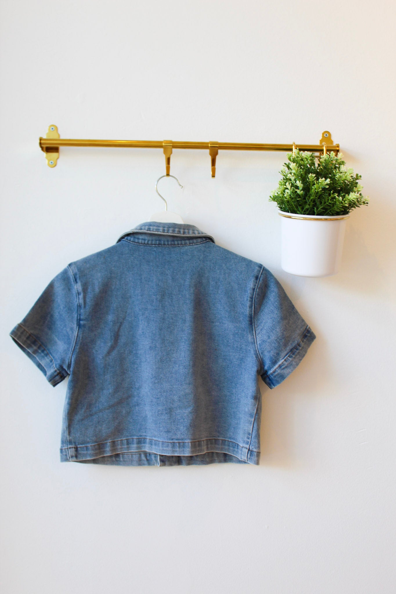 Denim Button Crop Top