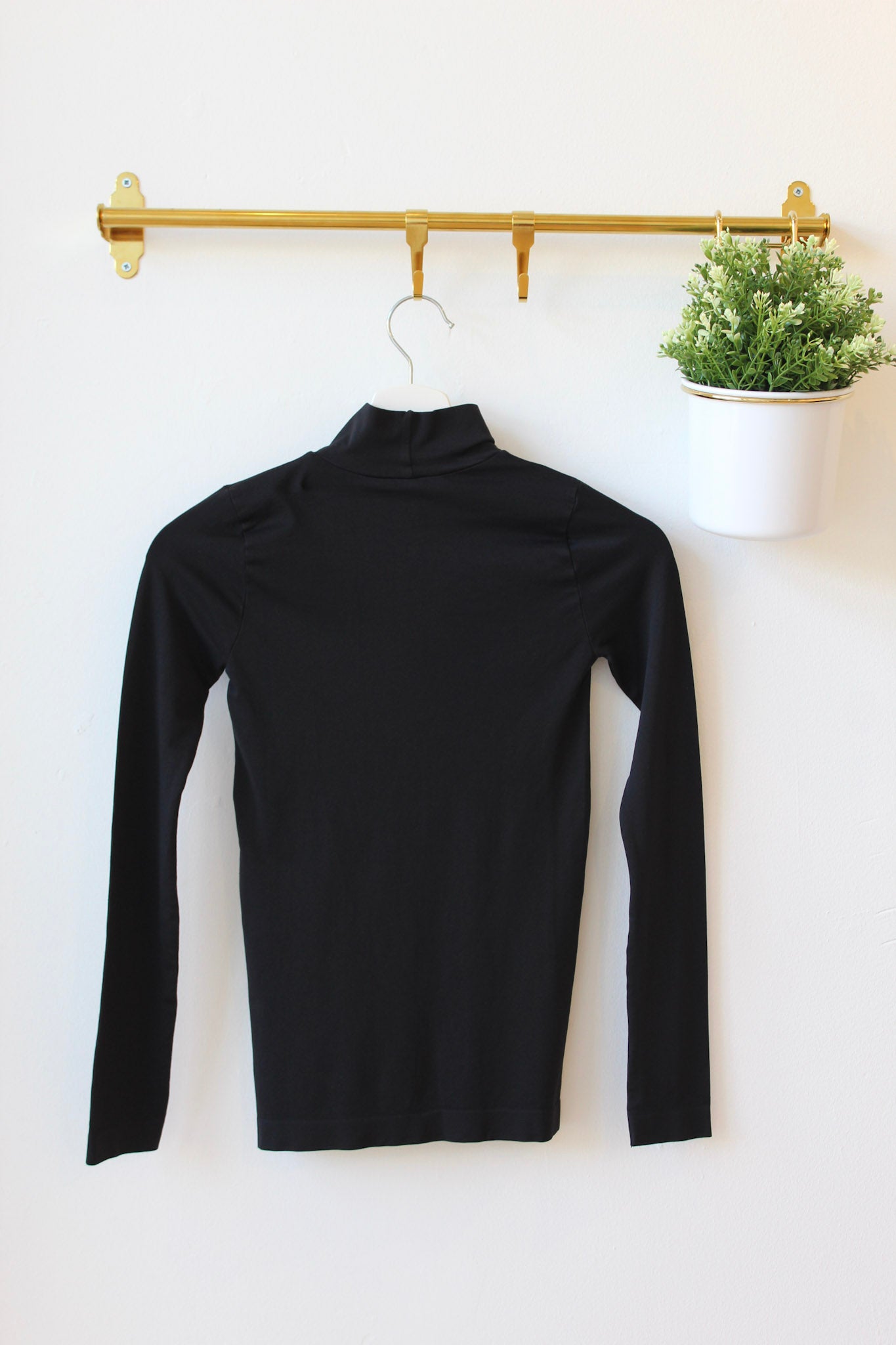 Stretchy Black Mock Neck Top