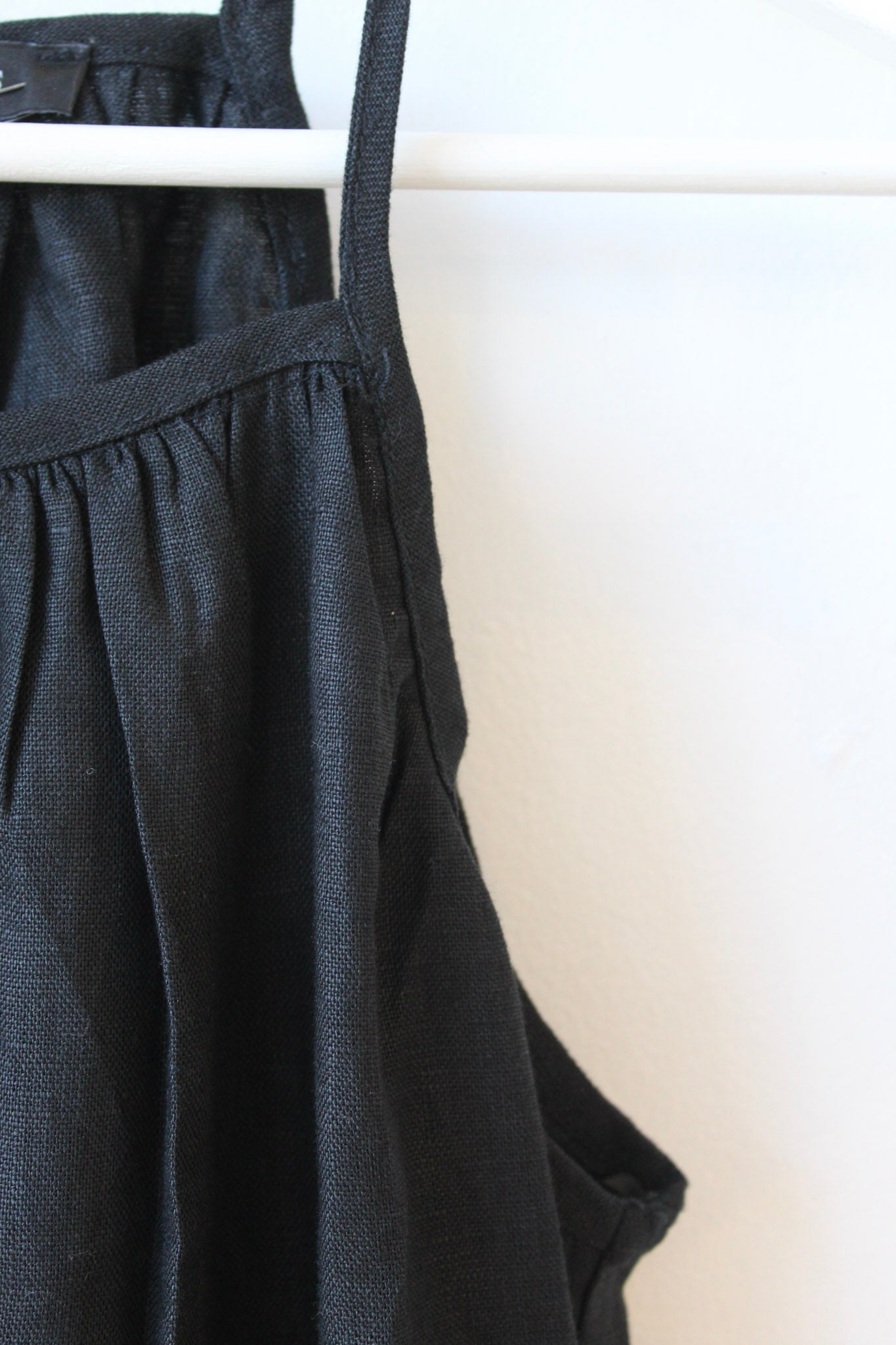 Black Linen Midi Dress