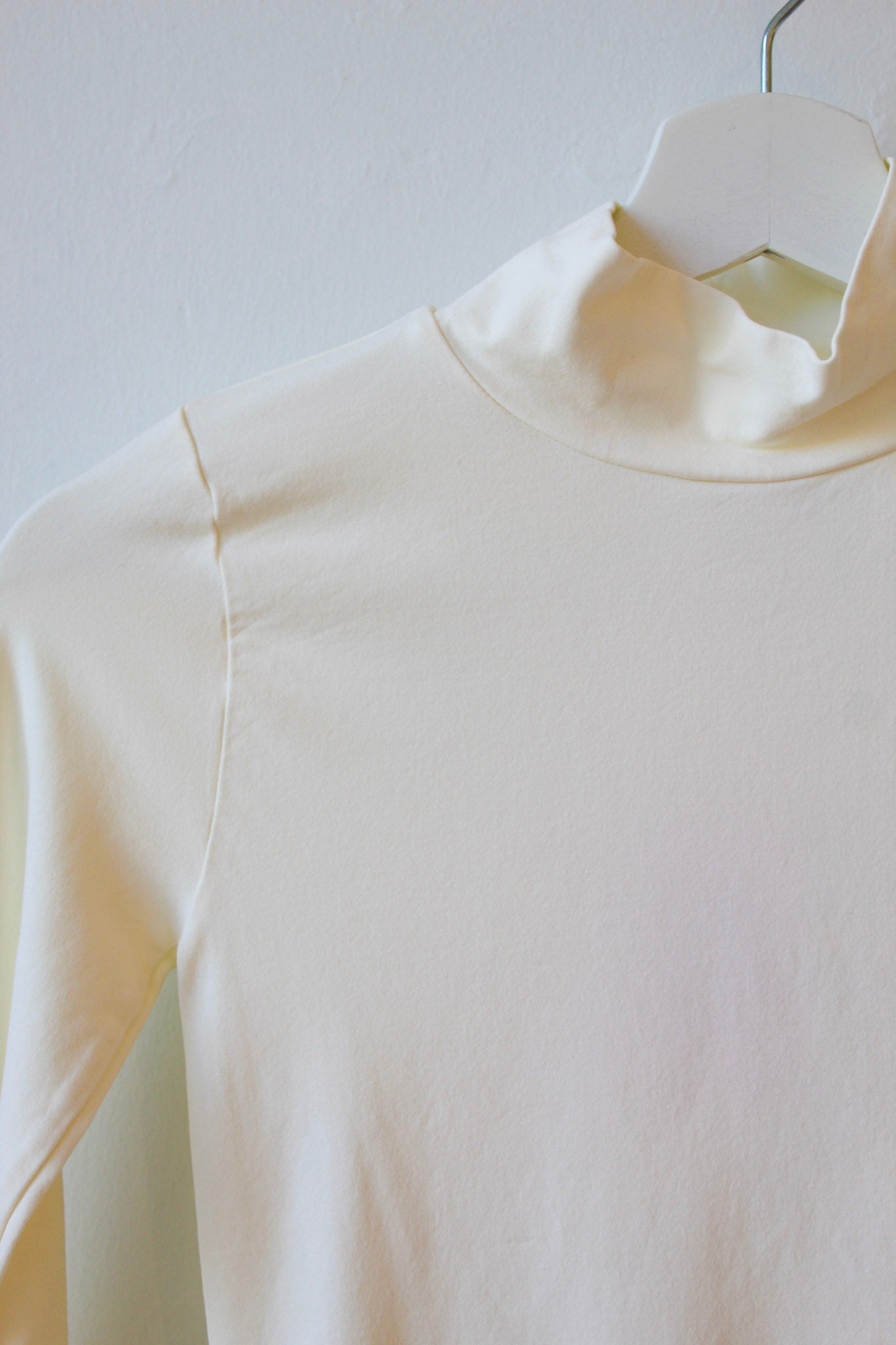 Stretchy Ivory Mock Neck Top