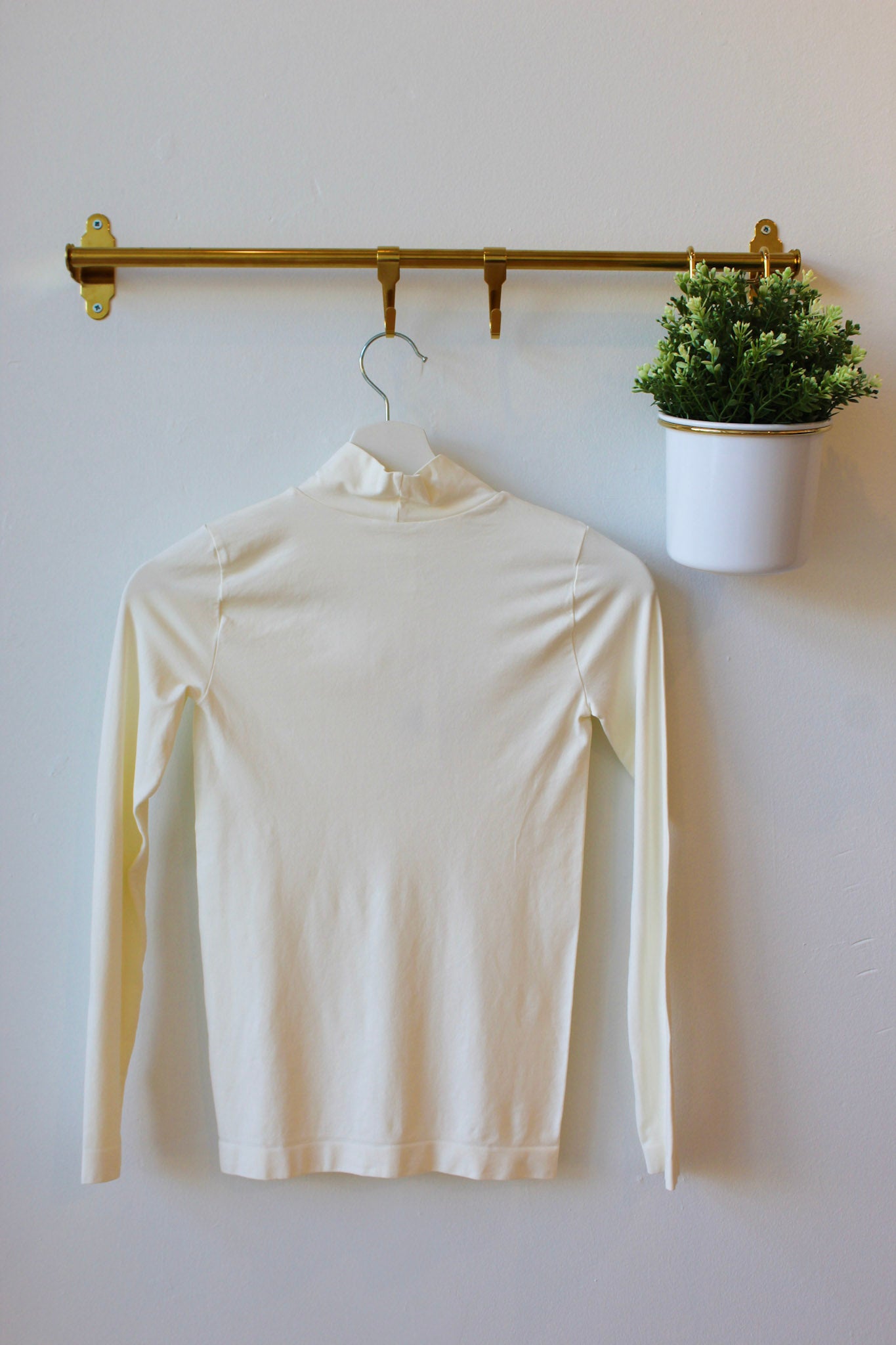 Stretchy Ivory Mock Neck Top