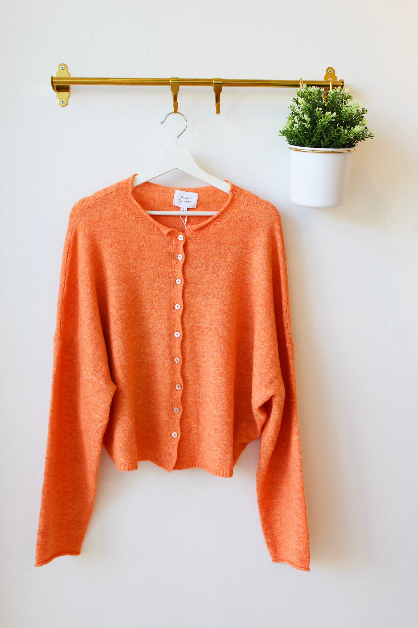 Orange Piper Cardigan