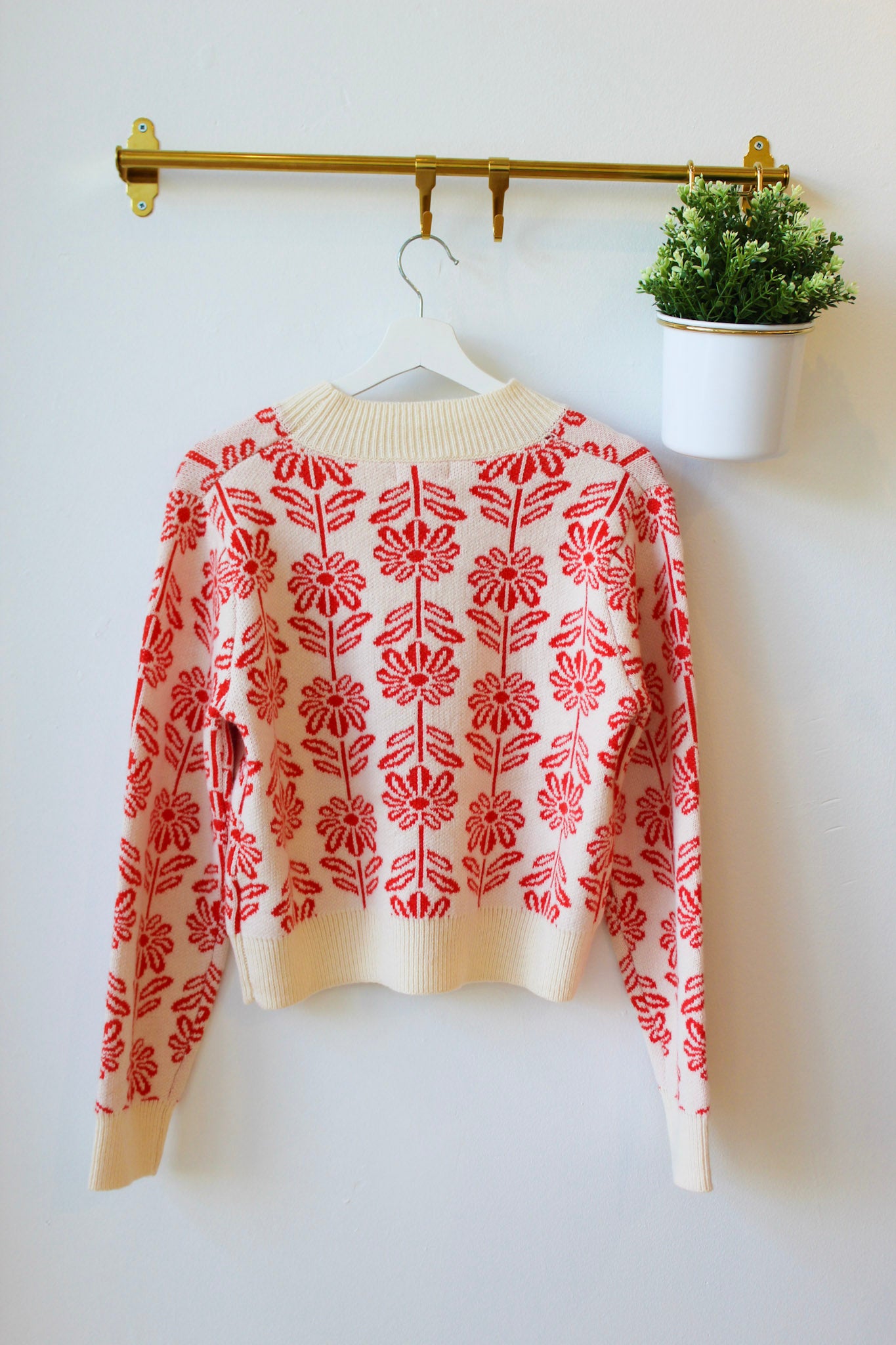 Tangerine Floral Sweater