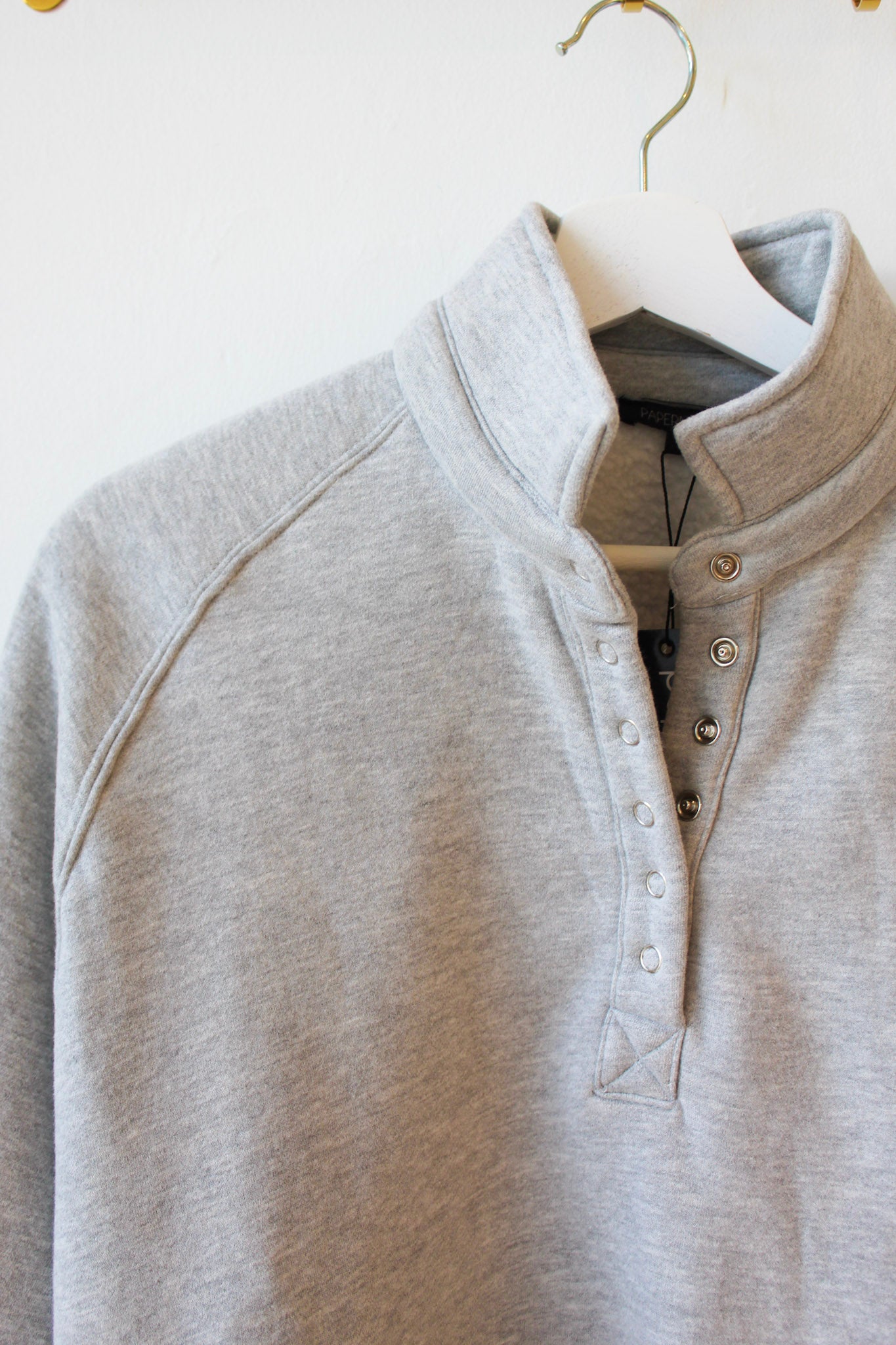 Light Gray Snap Button Pullover