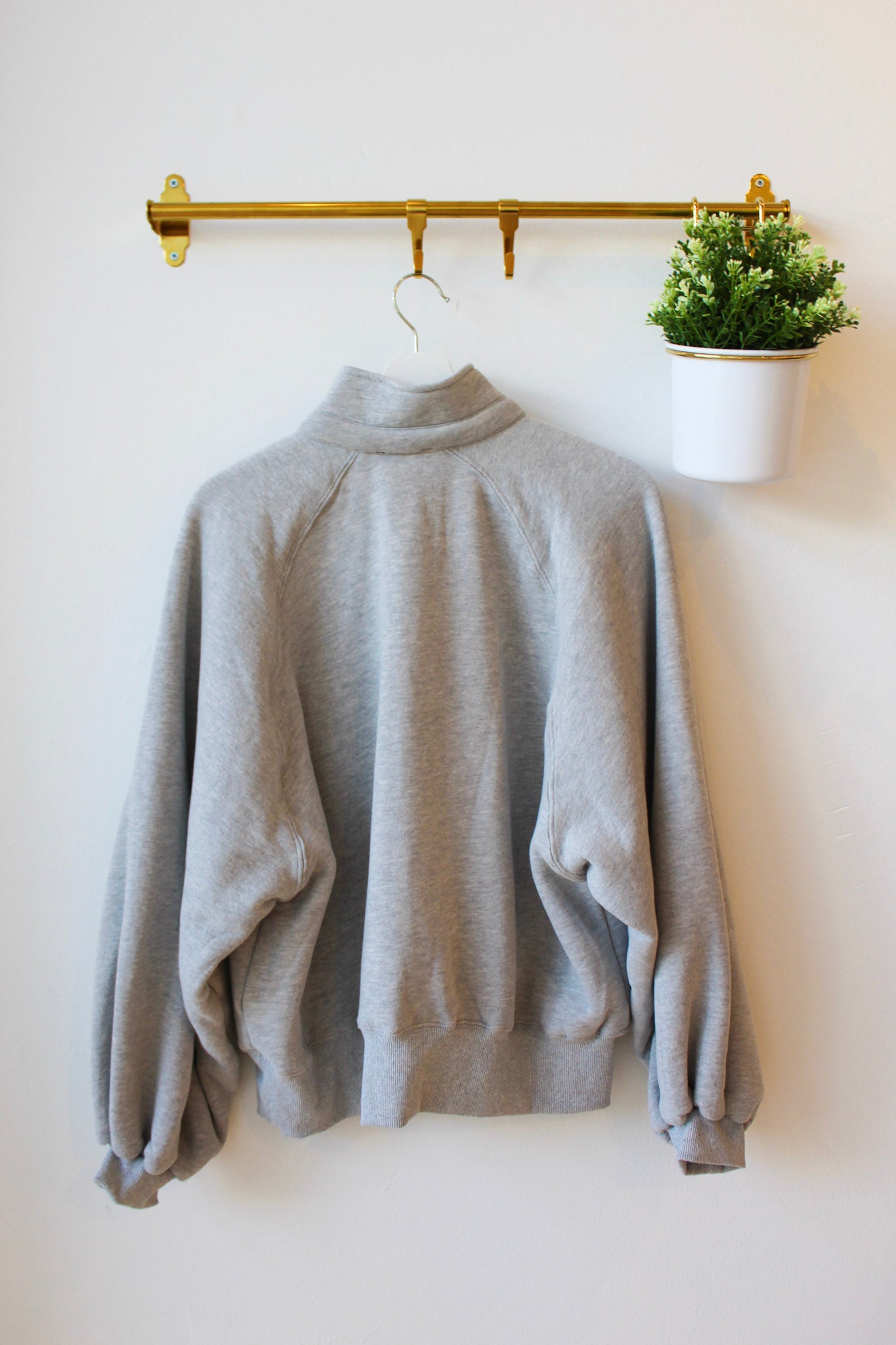 Light Gray Snap Button Pullover