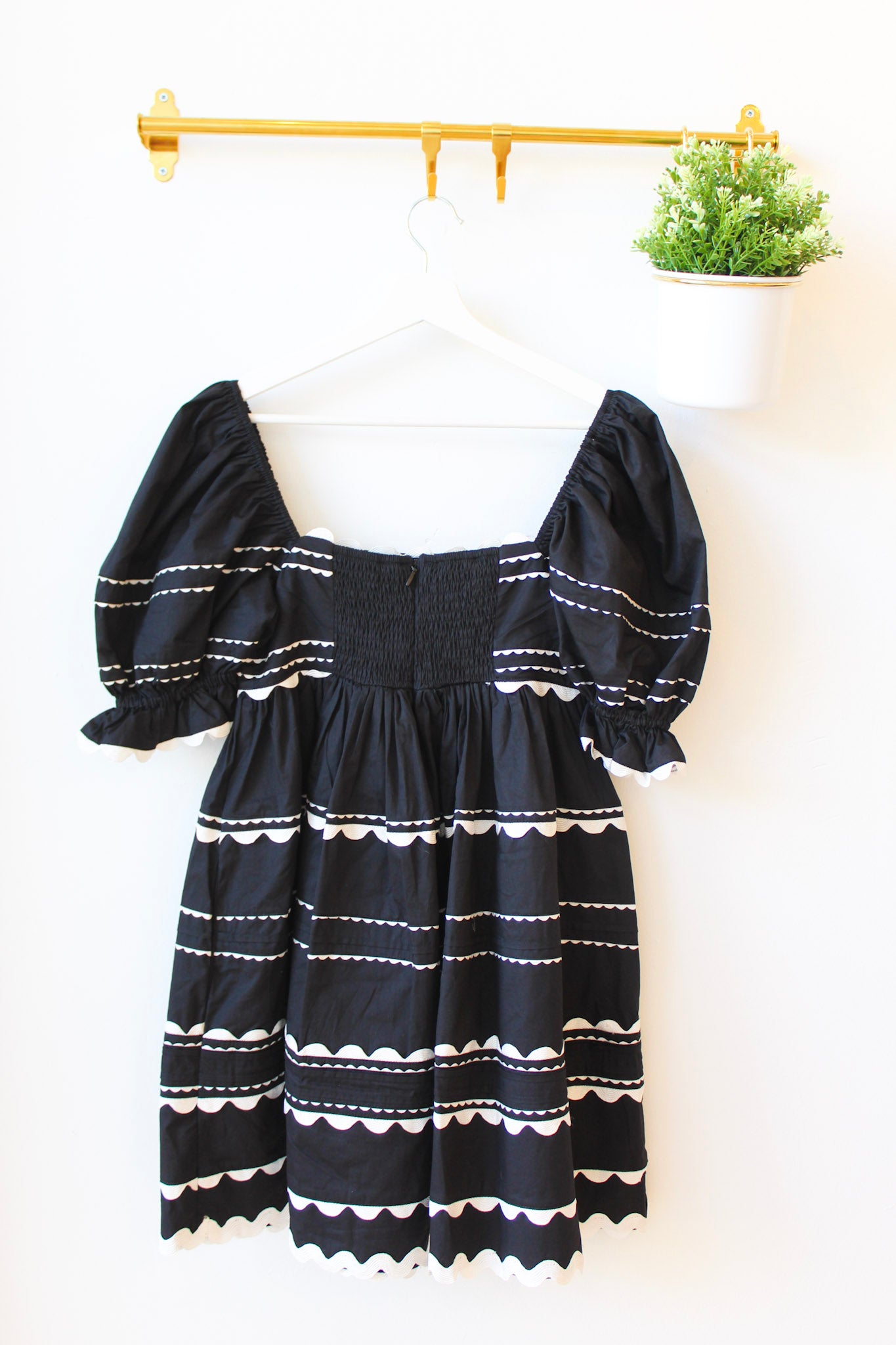 Black Scalloped Mini Dress