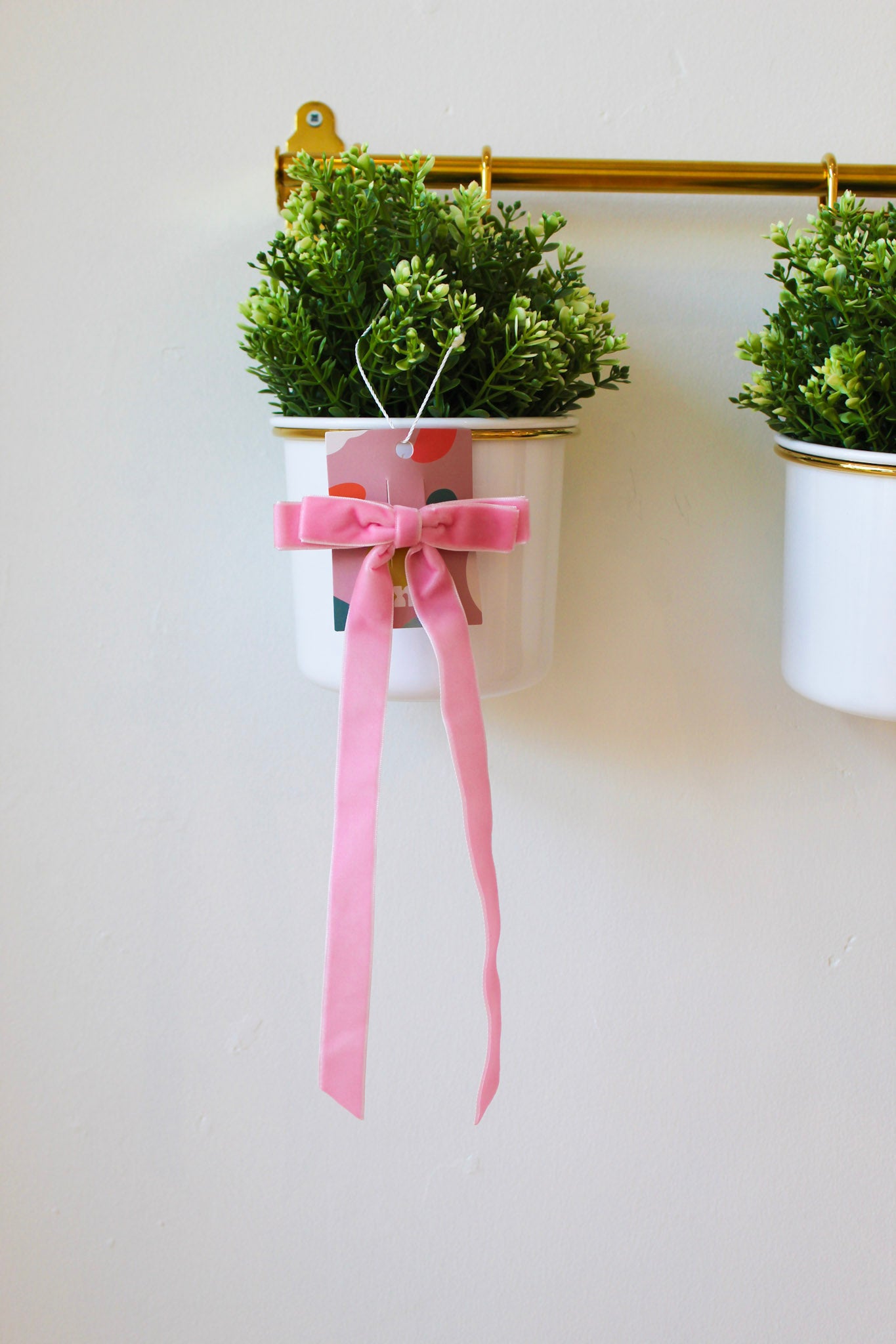 Velvet Bow Barrette - Pink