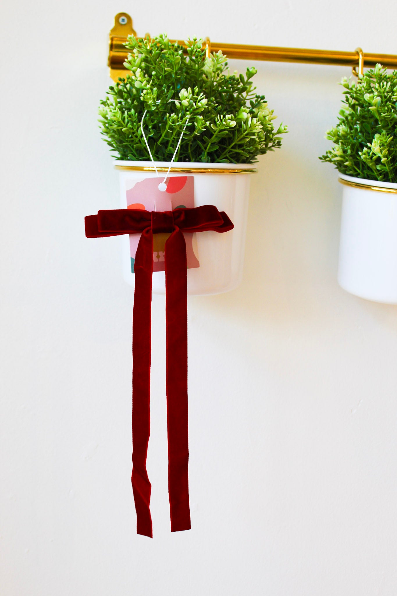 Velvet Bow Barrette - Red