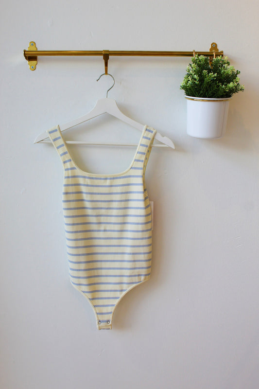 Helen Striped Bodysuit - Pale Blue