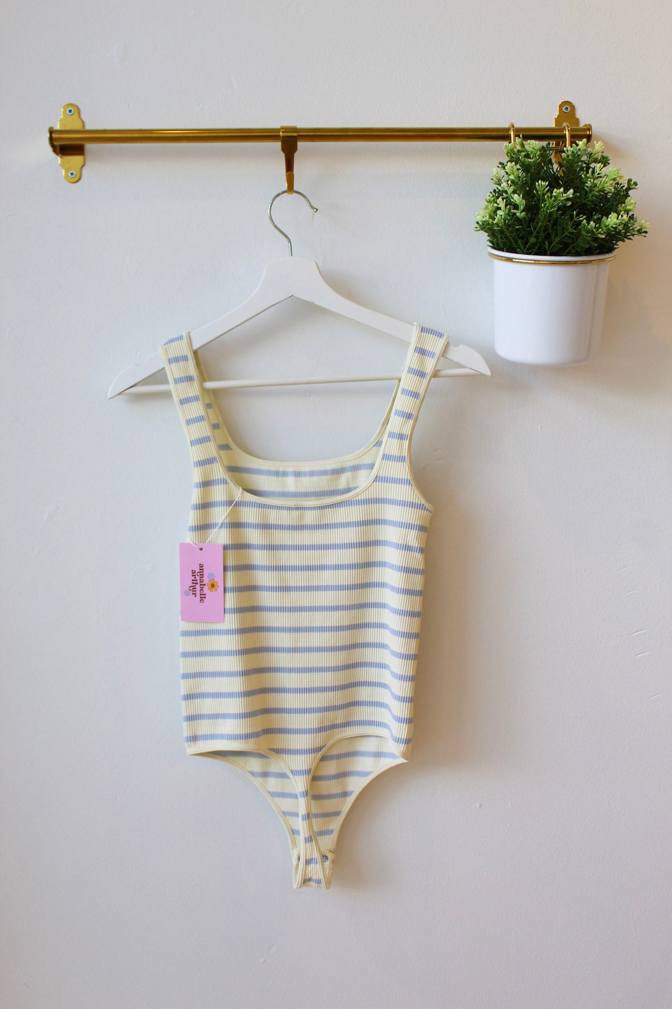 Helen Striped Bodysuit - Pale Blue