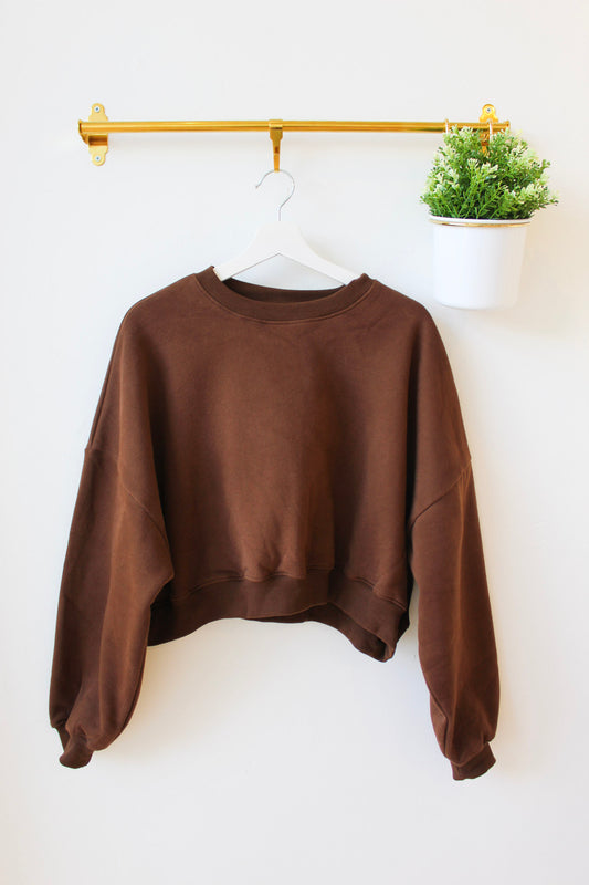 Laura Fleece Crewneck - Chocolate