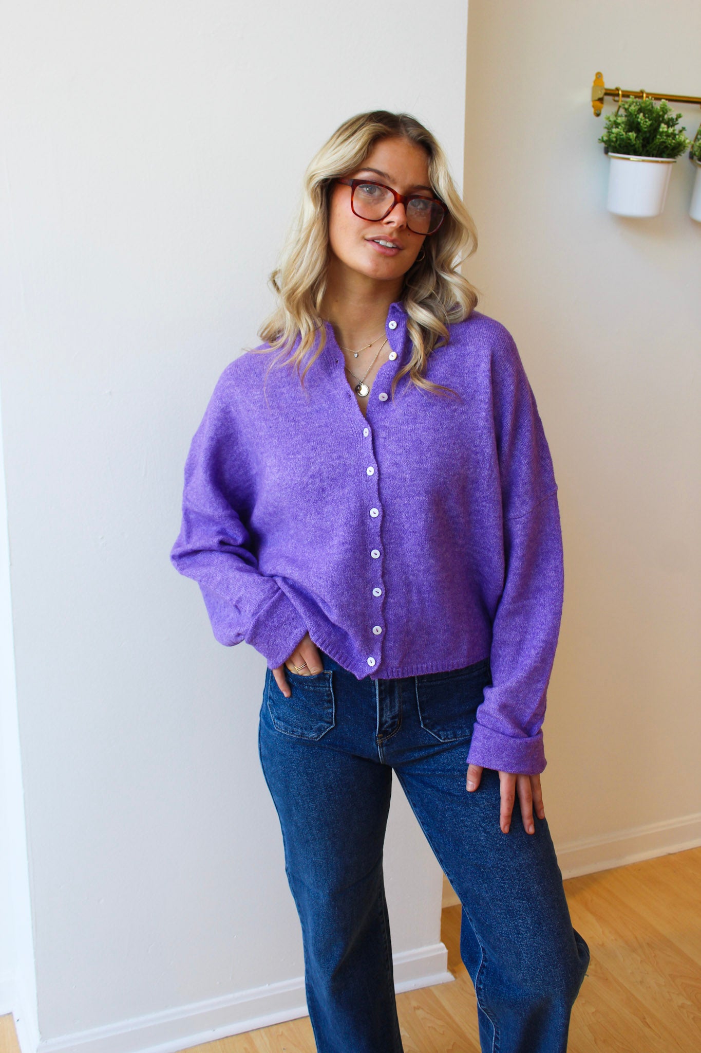 Purple Piper Cardigan