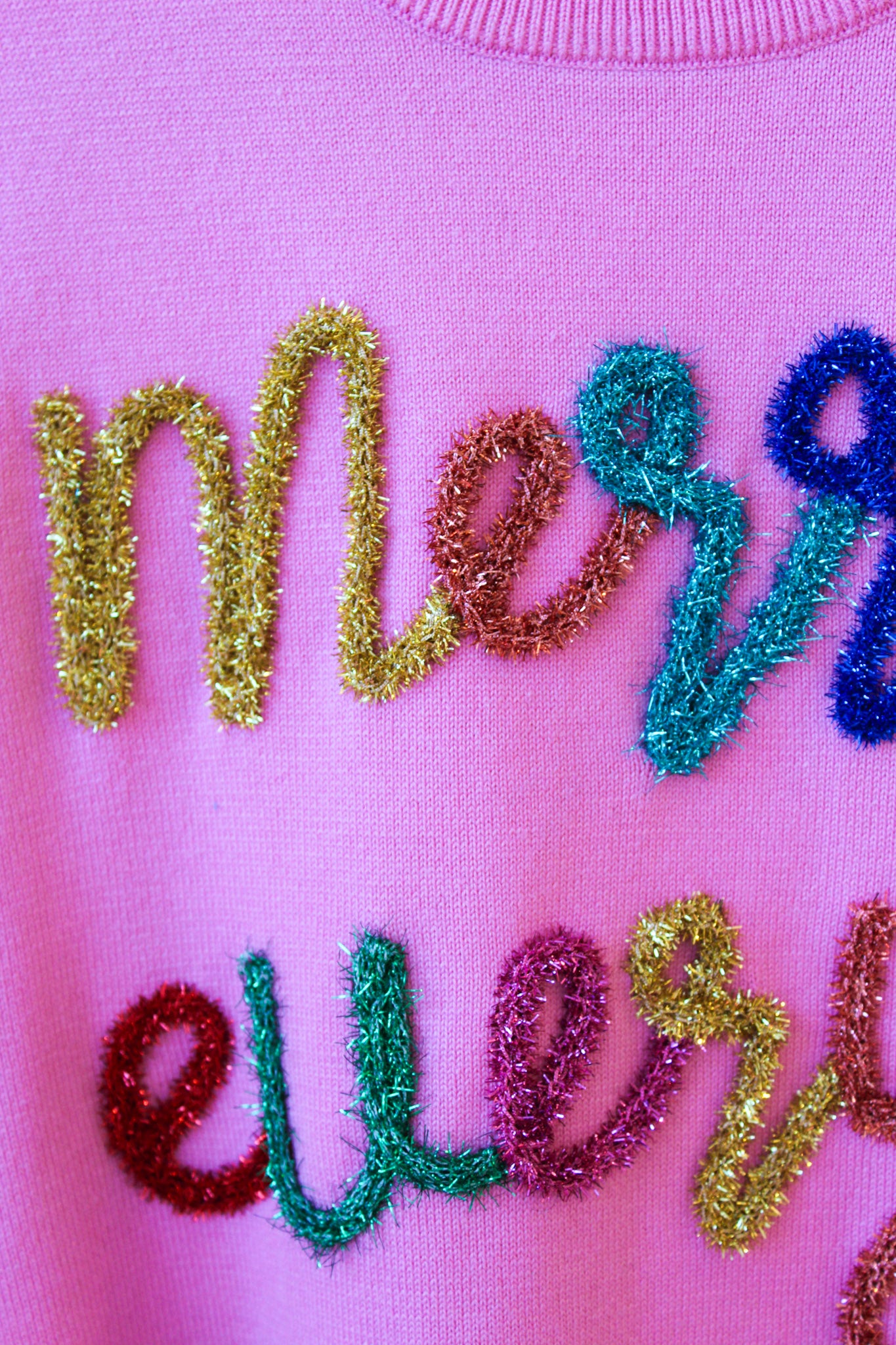 Merry Everything Sweater - Pink