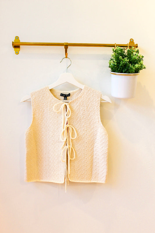 Marlow Knitted Tie Top - Cream