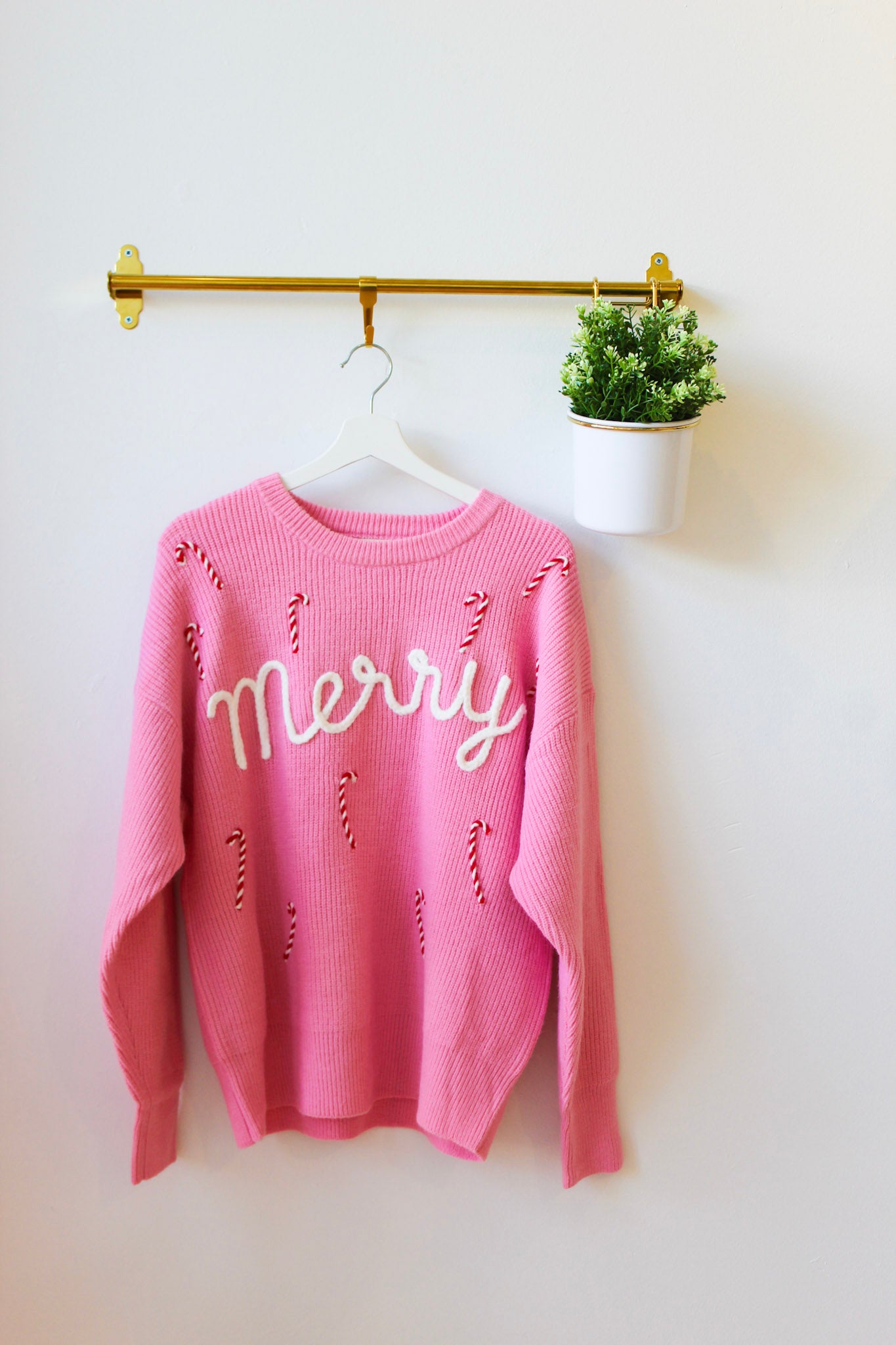 Bubblegum Candy Cane Sweater