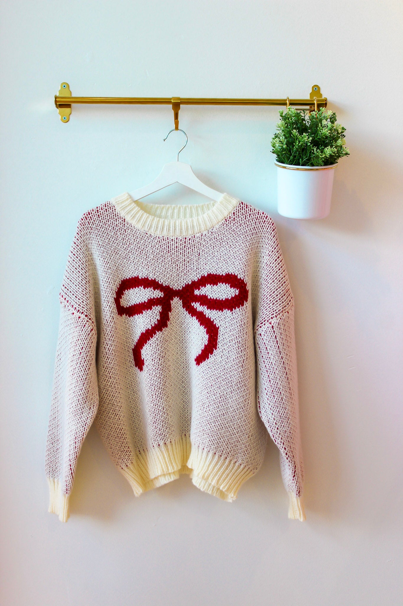 Raspberry Cheesecake Bow Sweater