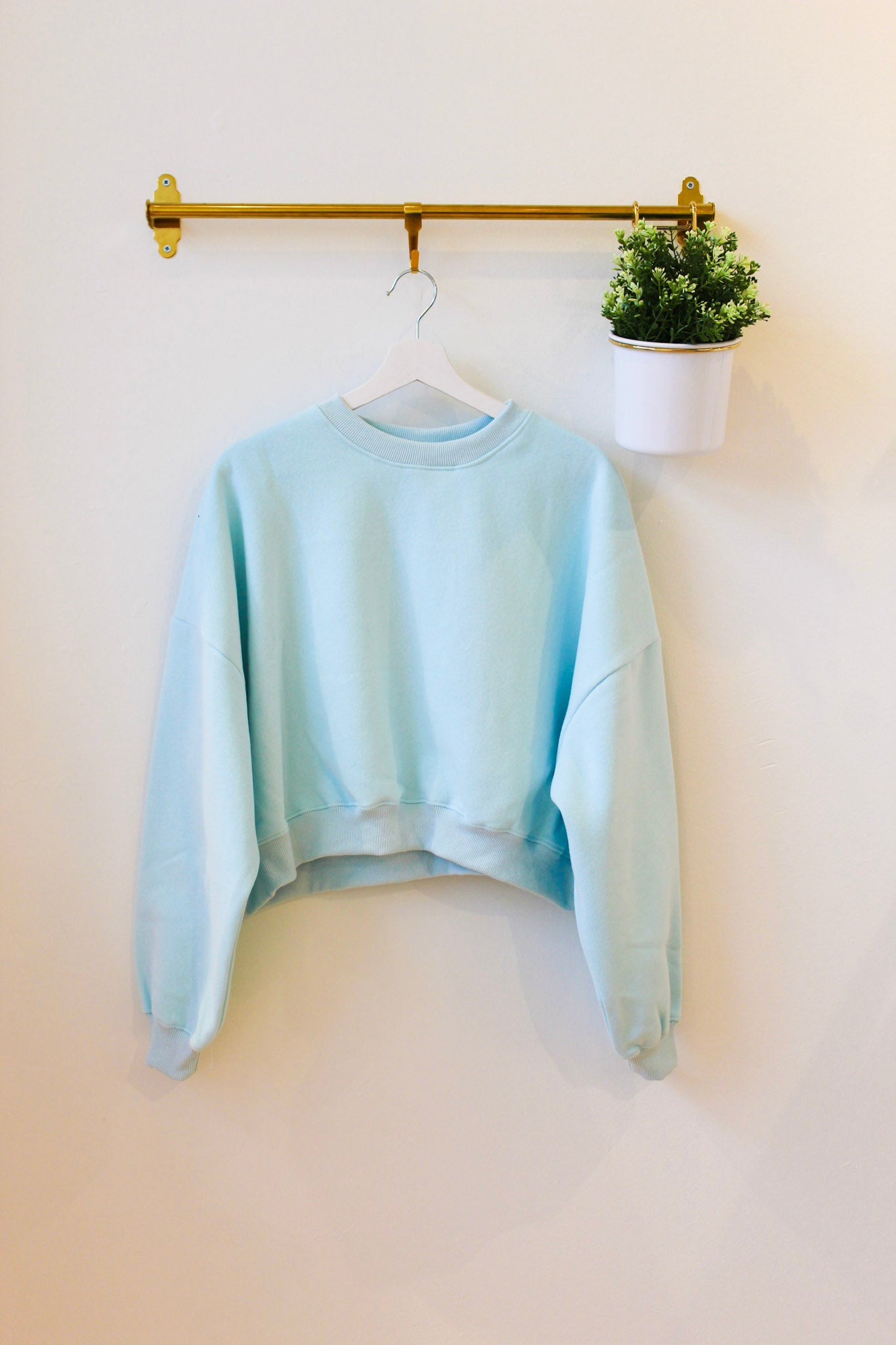 Laura Fleece Crewneck - Blue Ice Cream