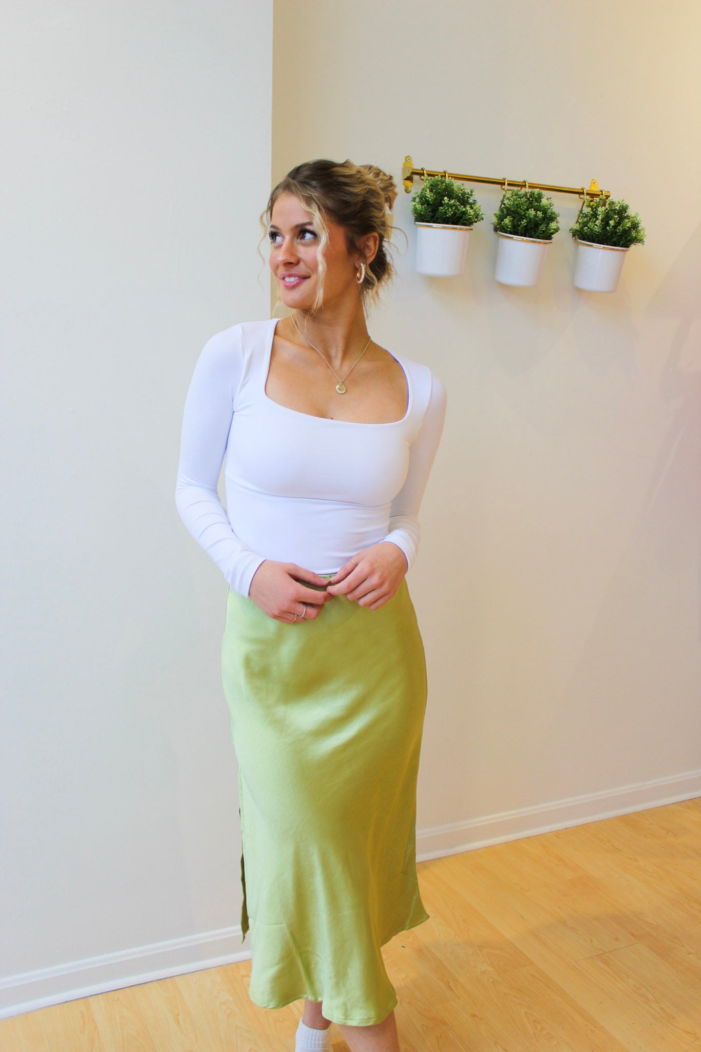 Avocado Slip Skirt