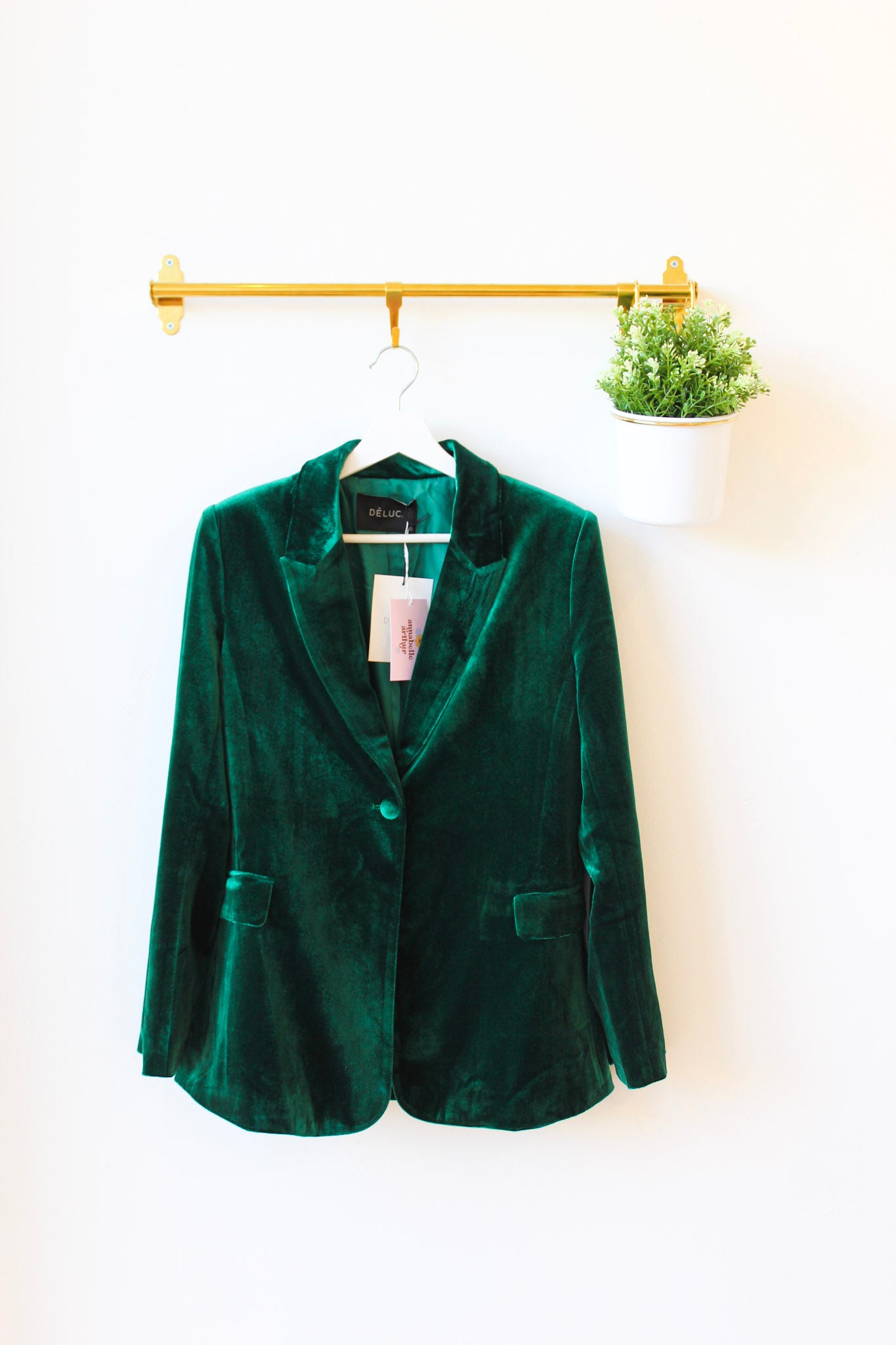 Green Velvet Daisy Blazer