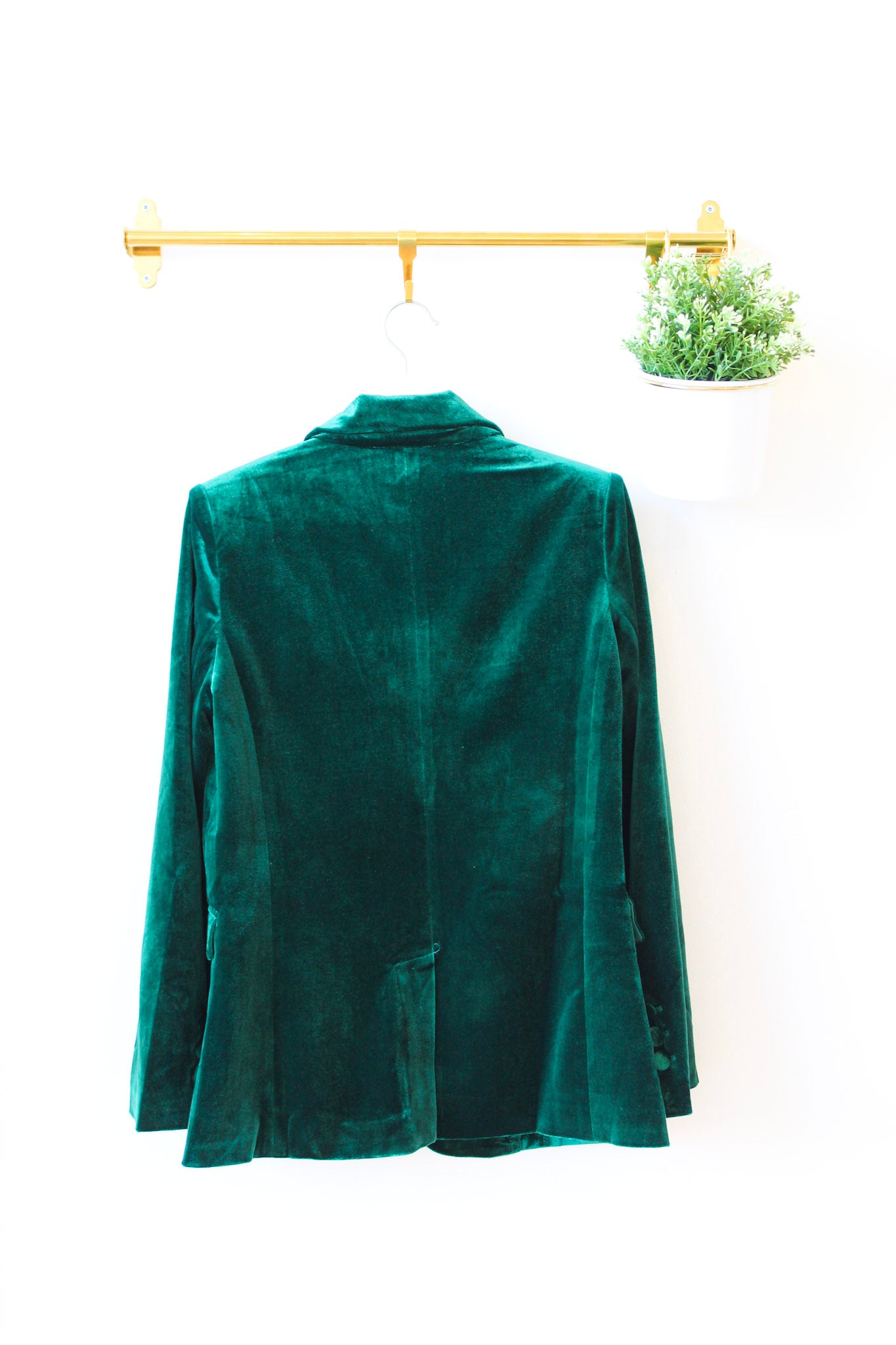 Green Velvet Daisy Blazer